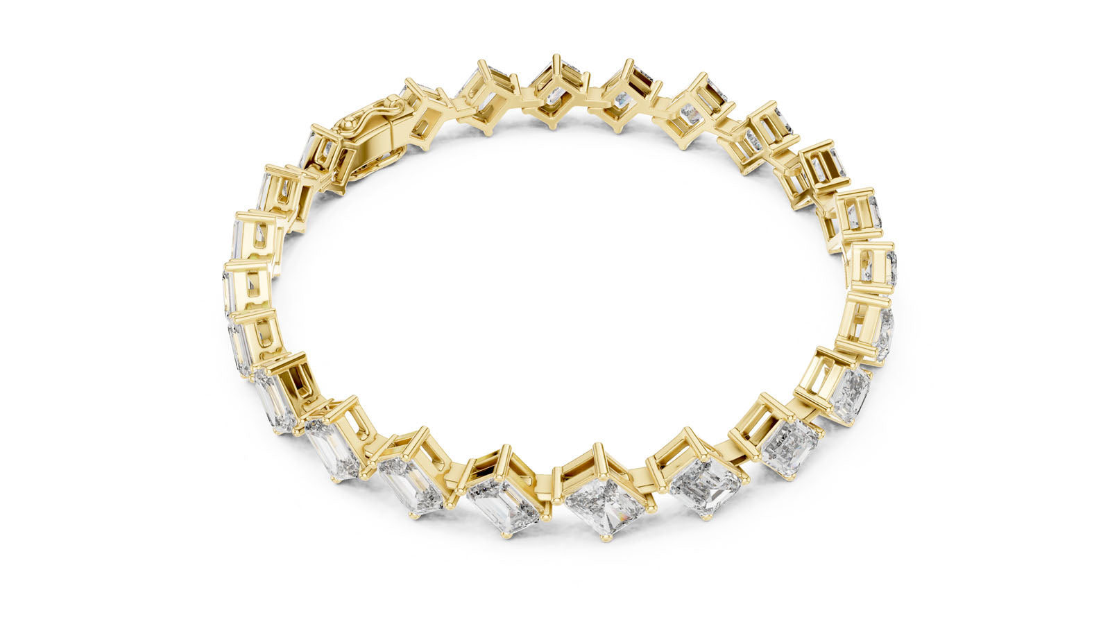 13.73 Ct. Graduated Emerald & Radiant Cut Diamond Tennis Bracelet (GLBR-0046)