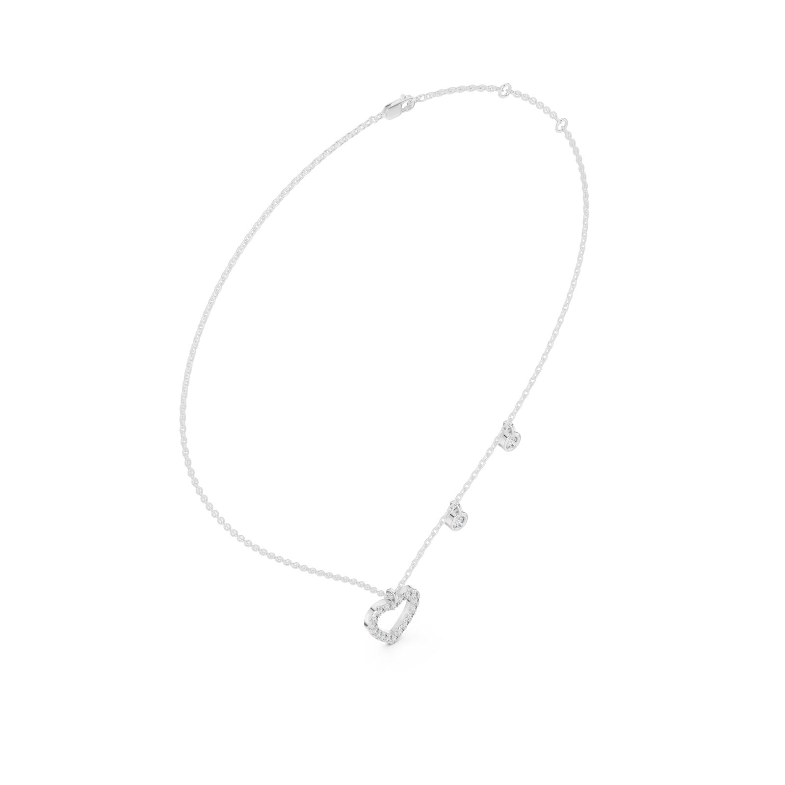 .50 Ct. Diamond Open Heart Pendant Necklace with Bezel Drops (GNK-0001) 12