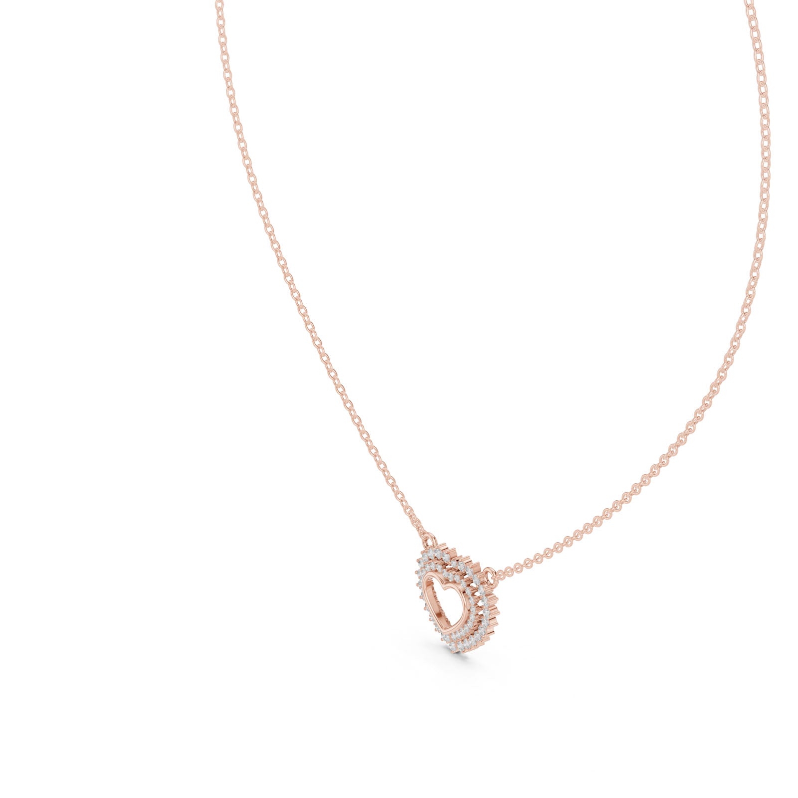 .38 Ct. Diamond Halo Heart Pendant Necklace (GNK-0004) 5