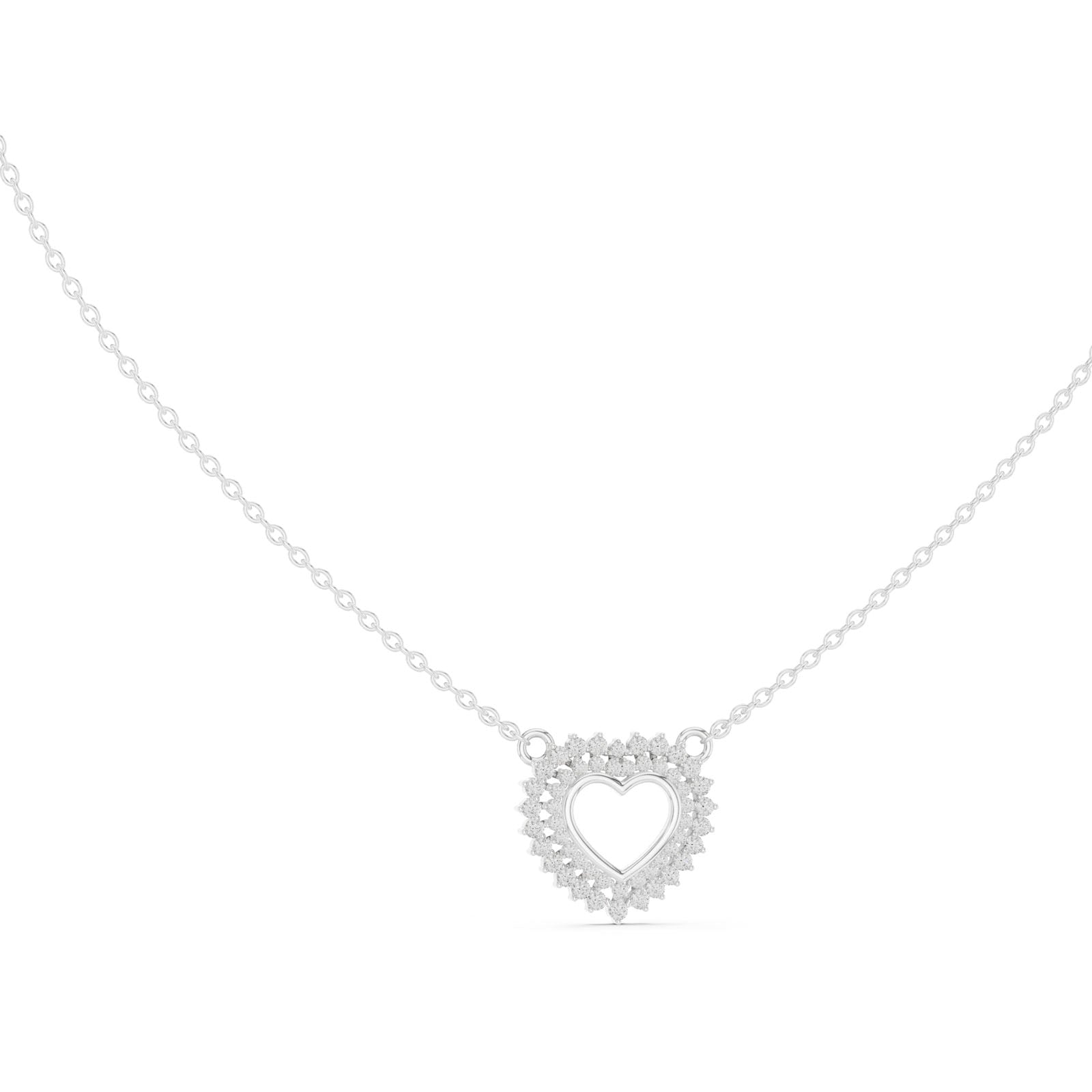 .38 Ct. Diamond Halo Heart Pendant Necklace (GNK-0004)