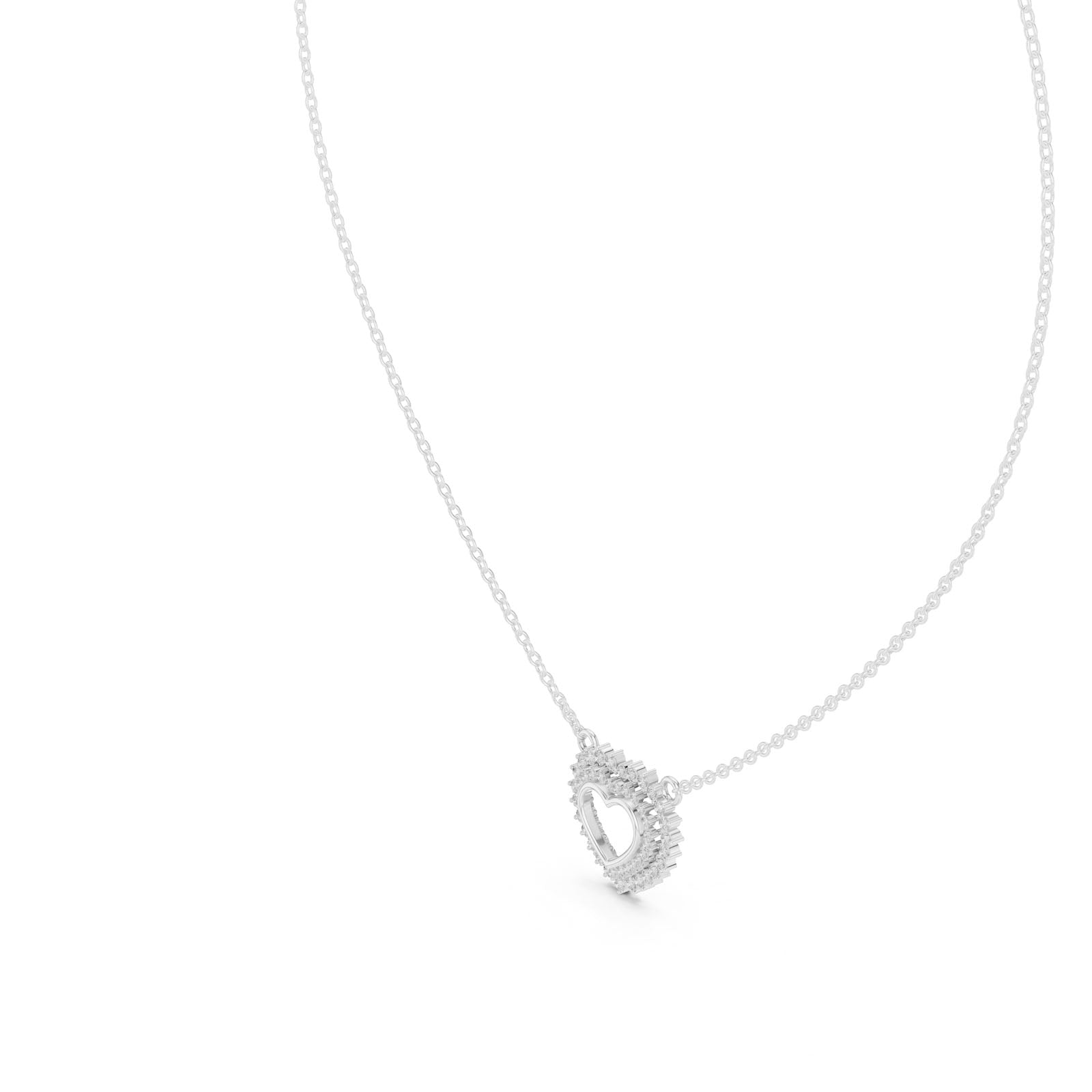 .38 Ct. Diamond Halo Heart Pendant Necklace (GNK-0004) 8