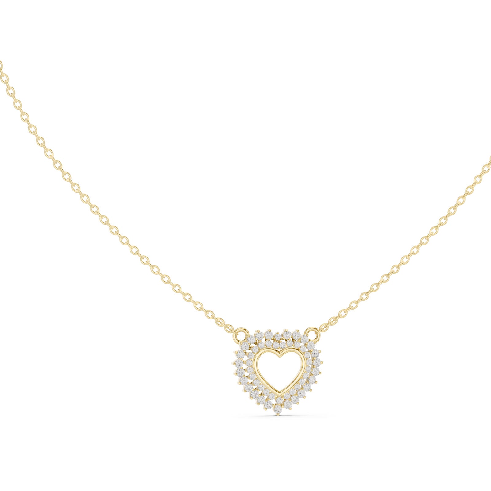 .38 Ct. Diamond Halo Heart Pendant Necklace (GNK-0004) 4