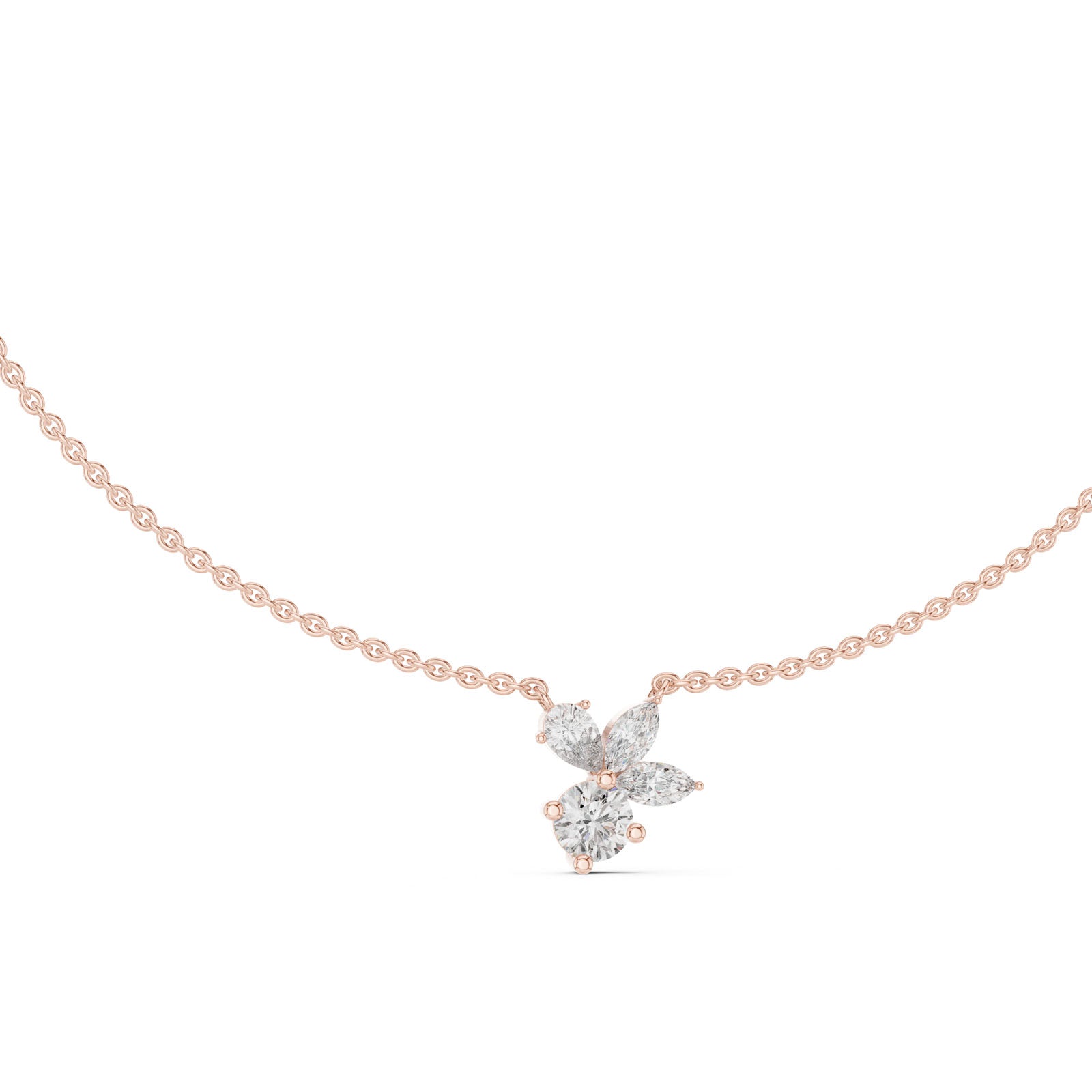 2.12 Ct. Diamond Floral Cluster Pendant Necklace (GNK-0006) 8