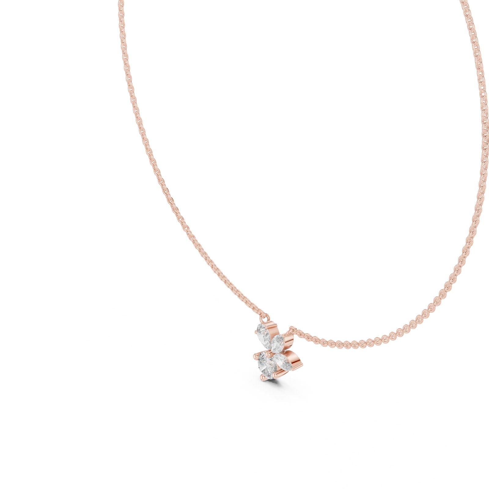 2.12 Ct. Diamond Floral Cluster Pendant Necklace (GNK-0006) 9