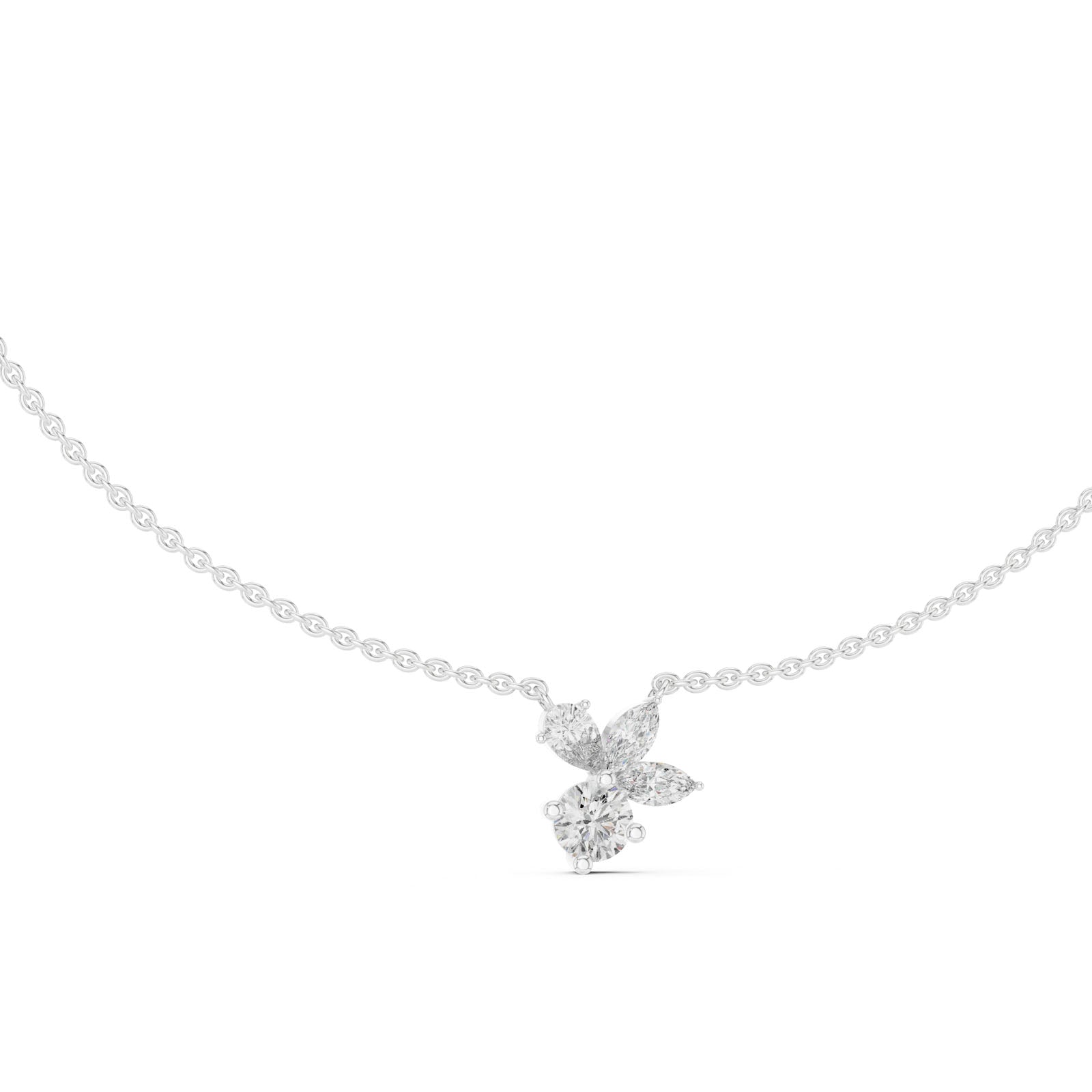 2.12 Ct. Diamond Floral Cluster Pendant Necklace (GNK-0006)