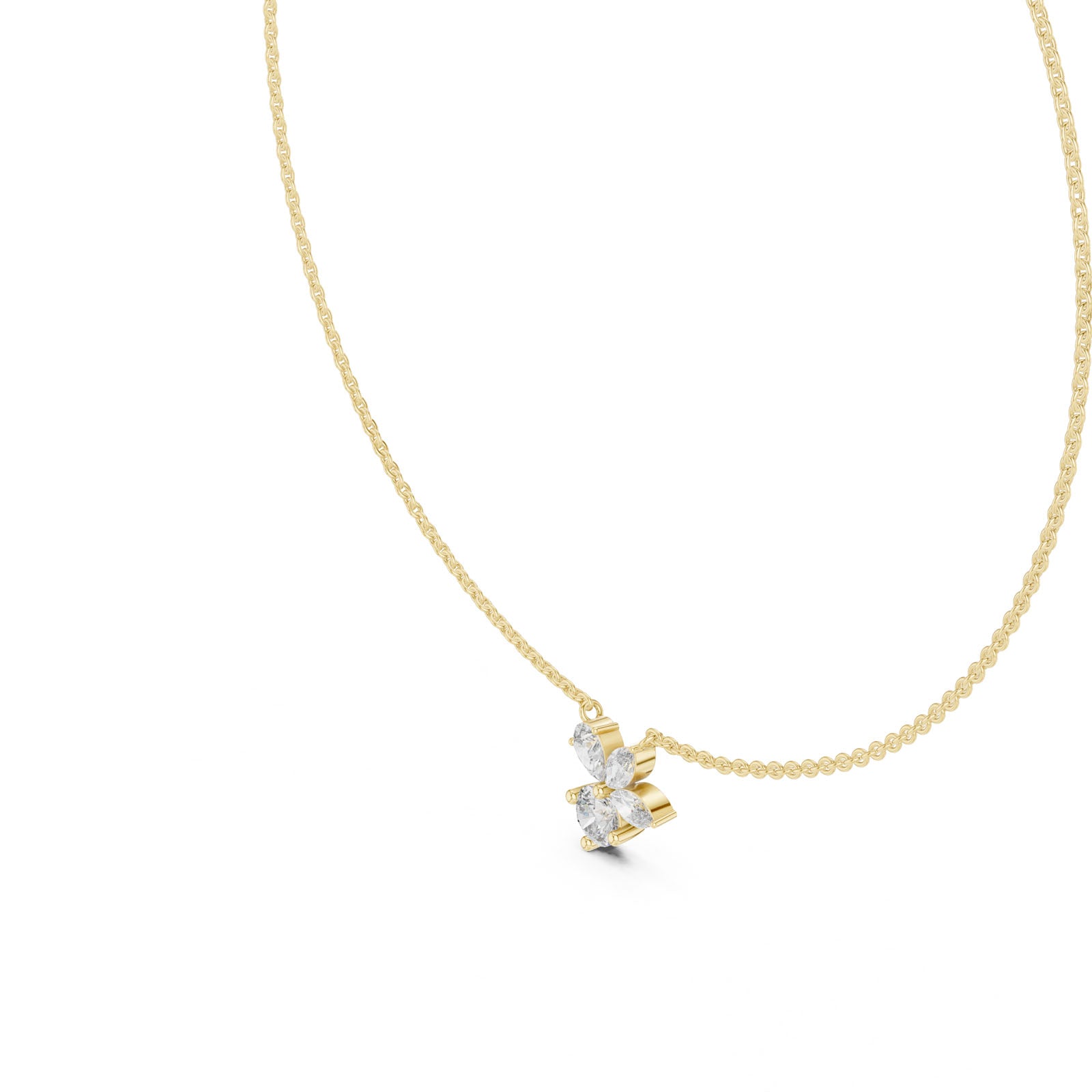2.12 Ct. Diamond Floral Cluster Pendant Necklace (GNK-0006)