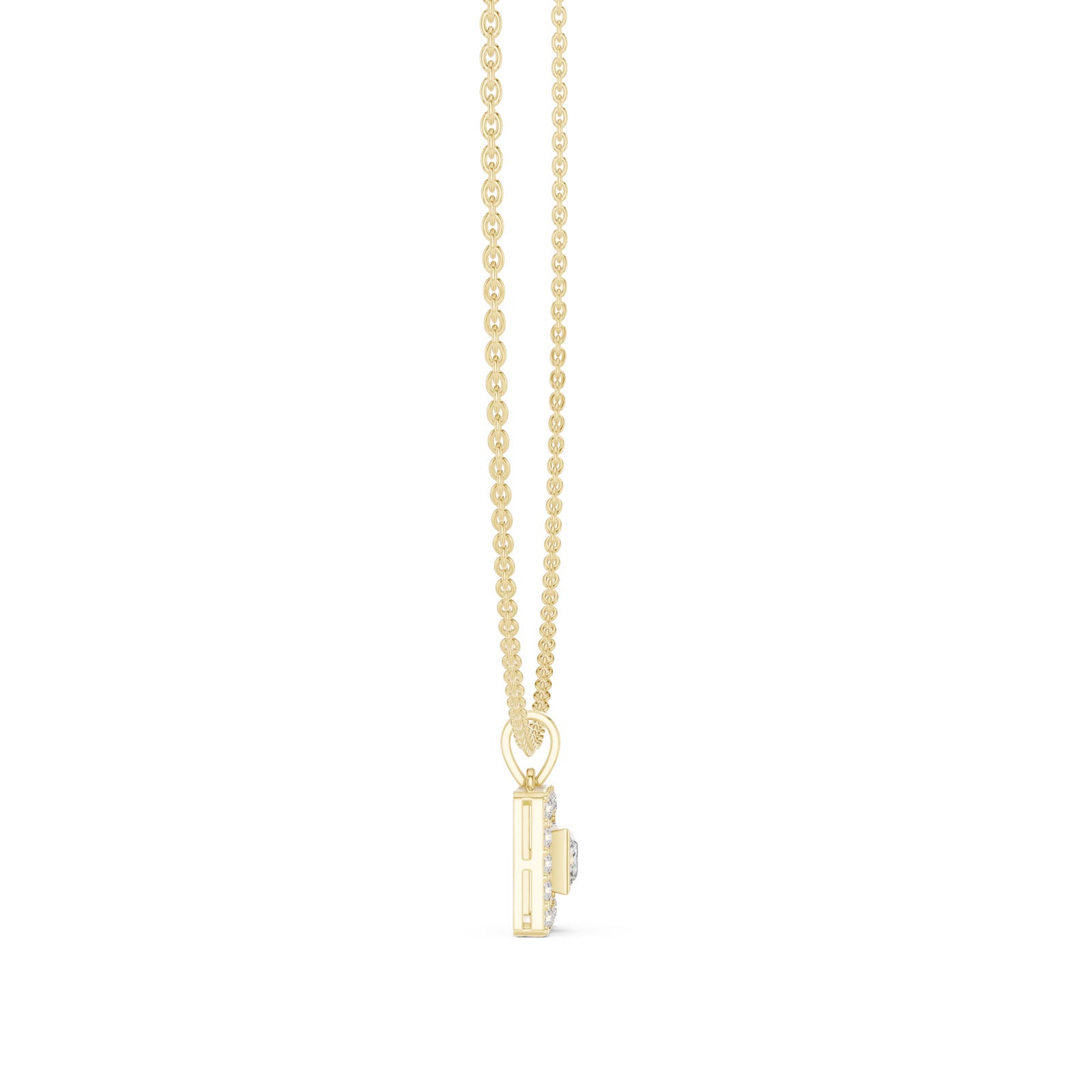 1.65 Ct. Princess Cut Diamond Halo Pendant Necklace (GNK-0007) 3