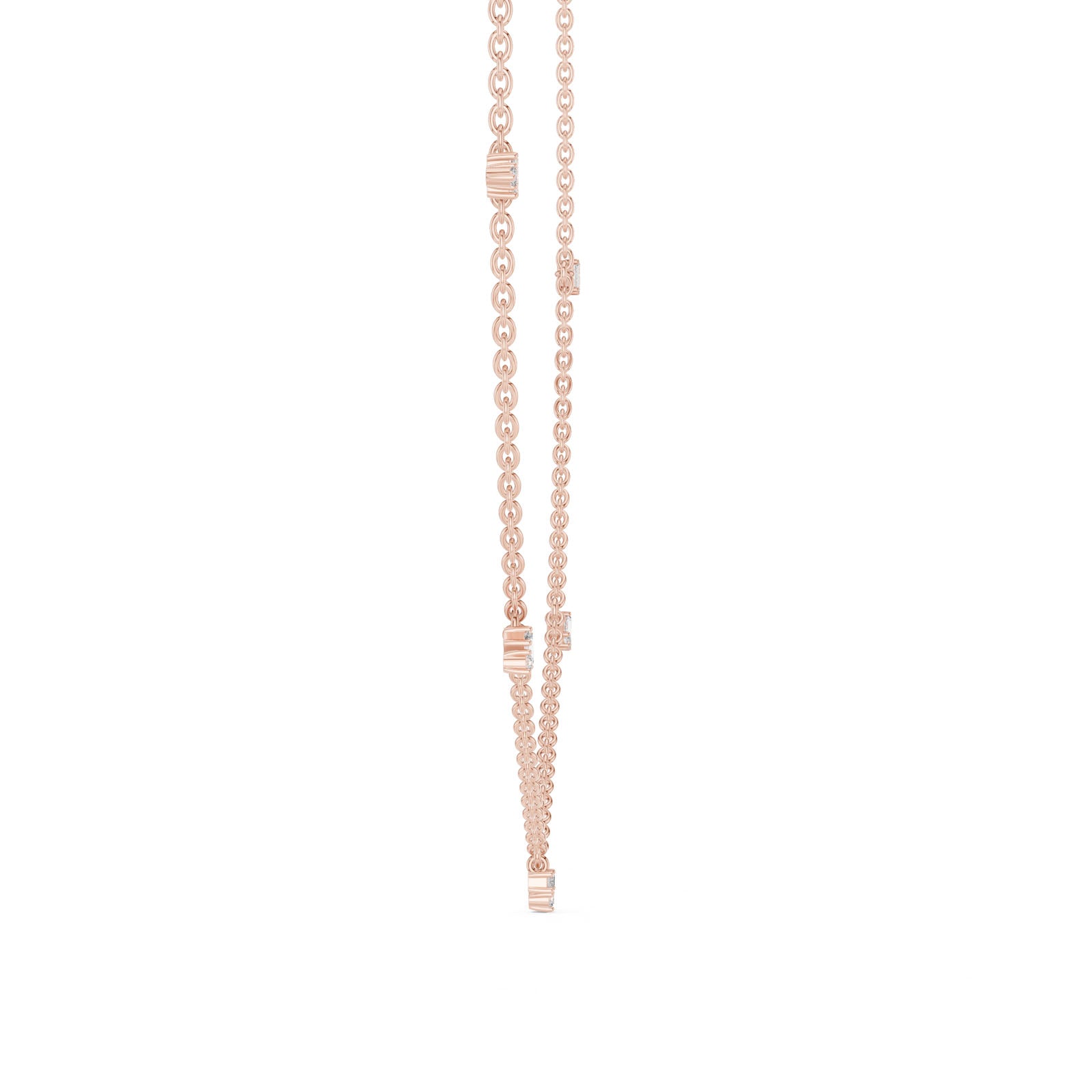 .30 Ct. Baguette & Round Diamond Station Necklace (GNK-0010) 3