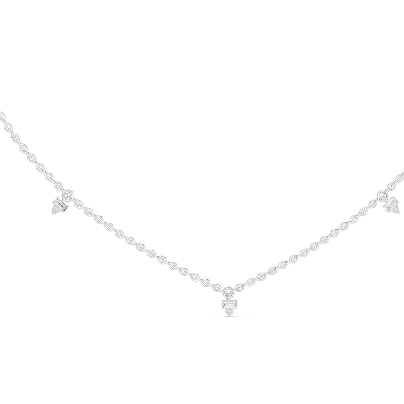 .30 Ct. Baguette & Round Diamond Station Necklace (GNK-0010)