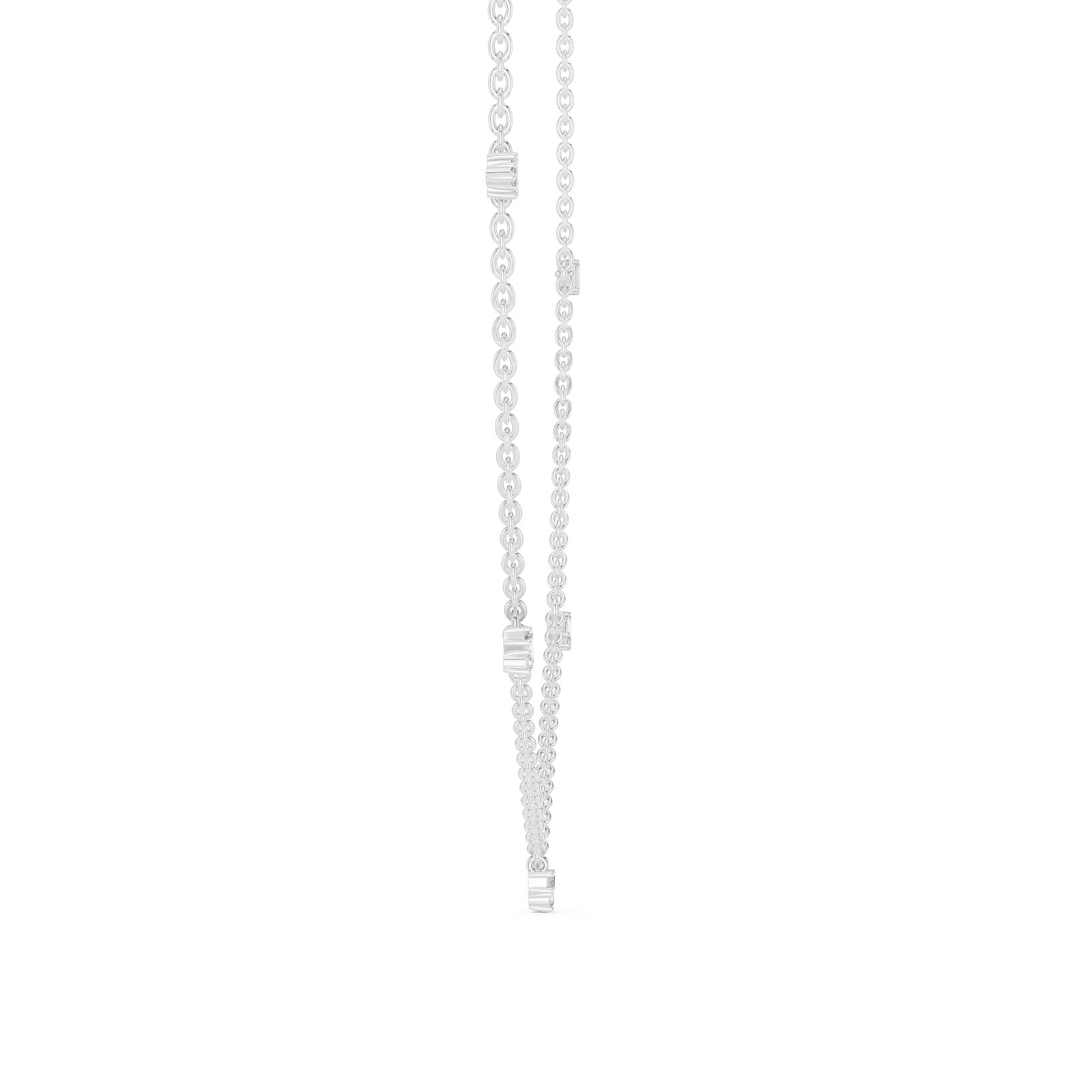 .30 Ct. Baguette & Round Diamond Station Necklace (GNK-0010) 6