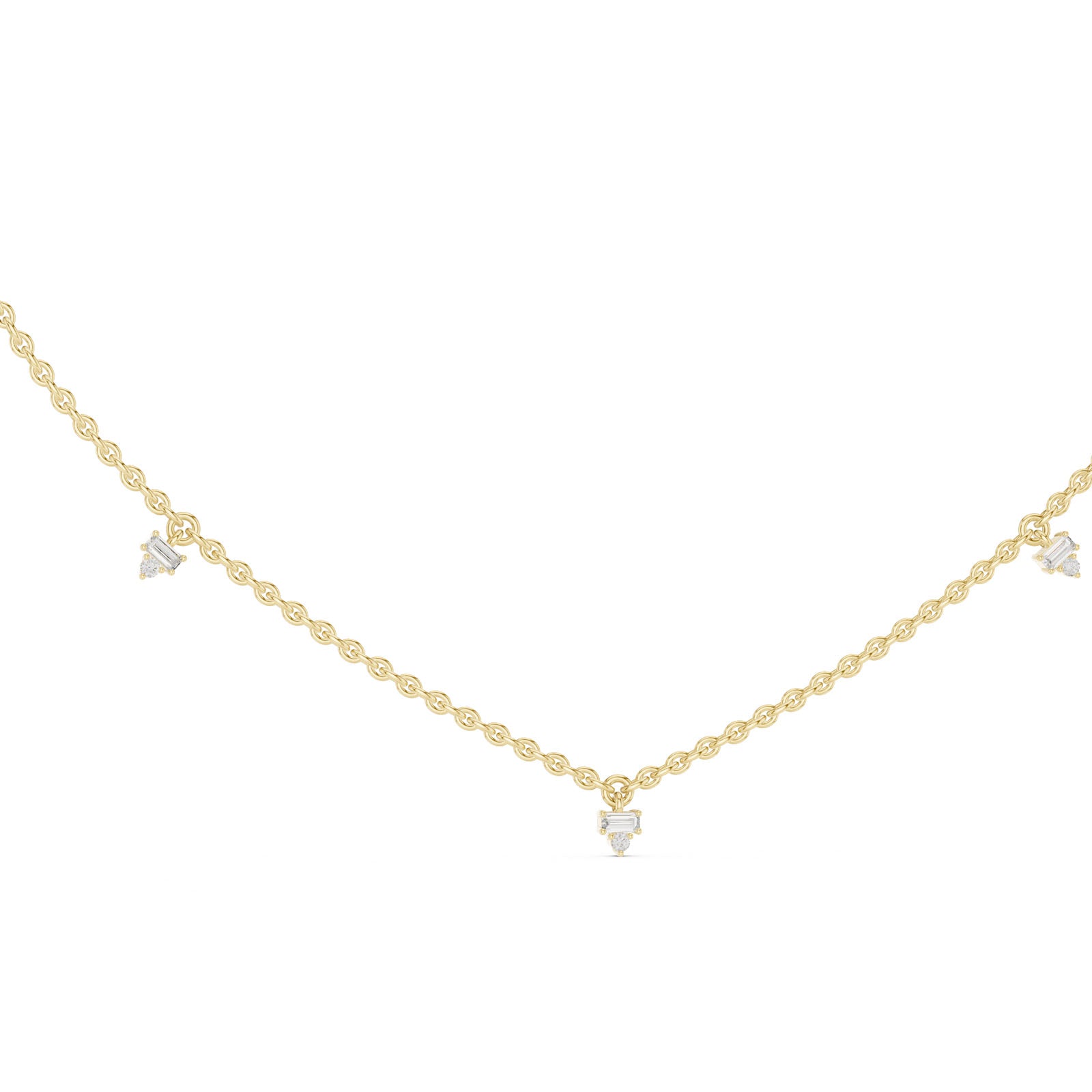 .30 Ct. Baguette & Round Diamond Station Necklace (GNK-0010) 7