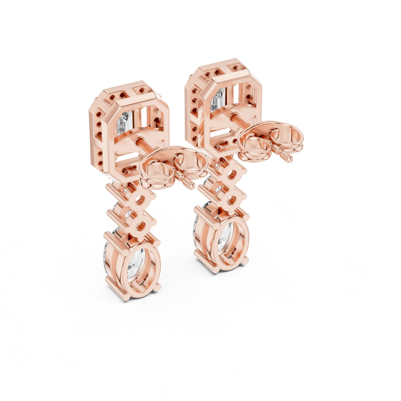 3.00 Ct. Multi-Cut  Diamond Drop Earrings with Oval Finish (GNK-0028) 9