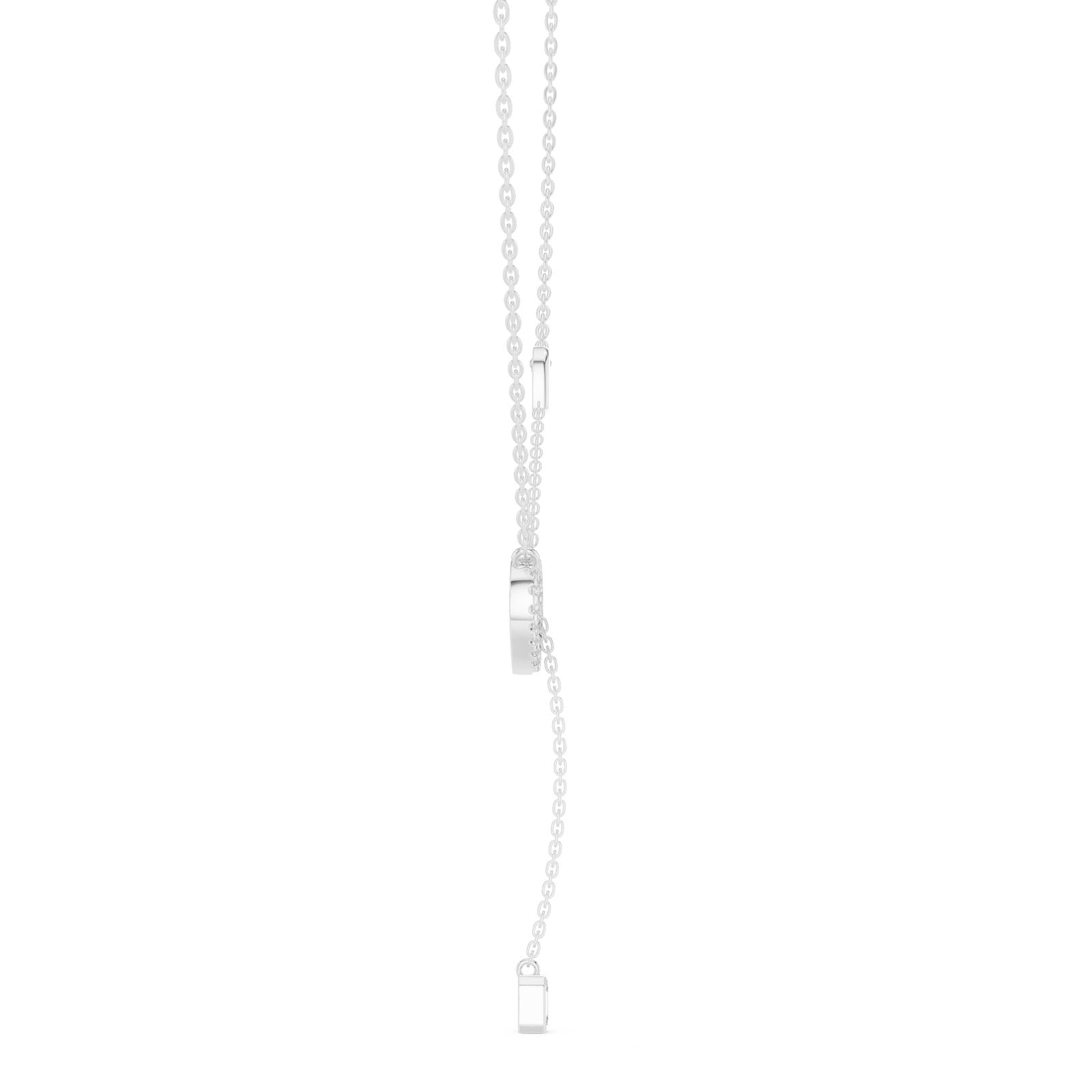 .30 Ct. Diamond Heart Pendant Necklace with Emerald Cut Diamond Drop (GNK-0040) 7