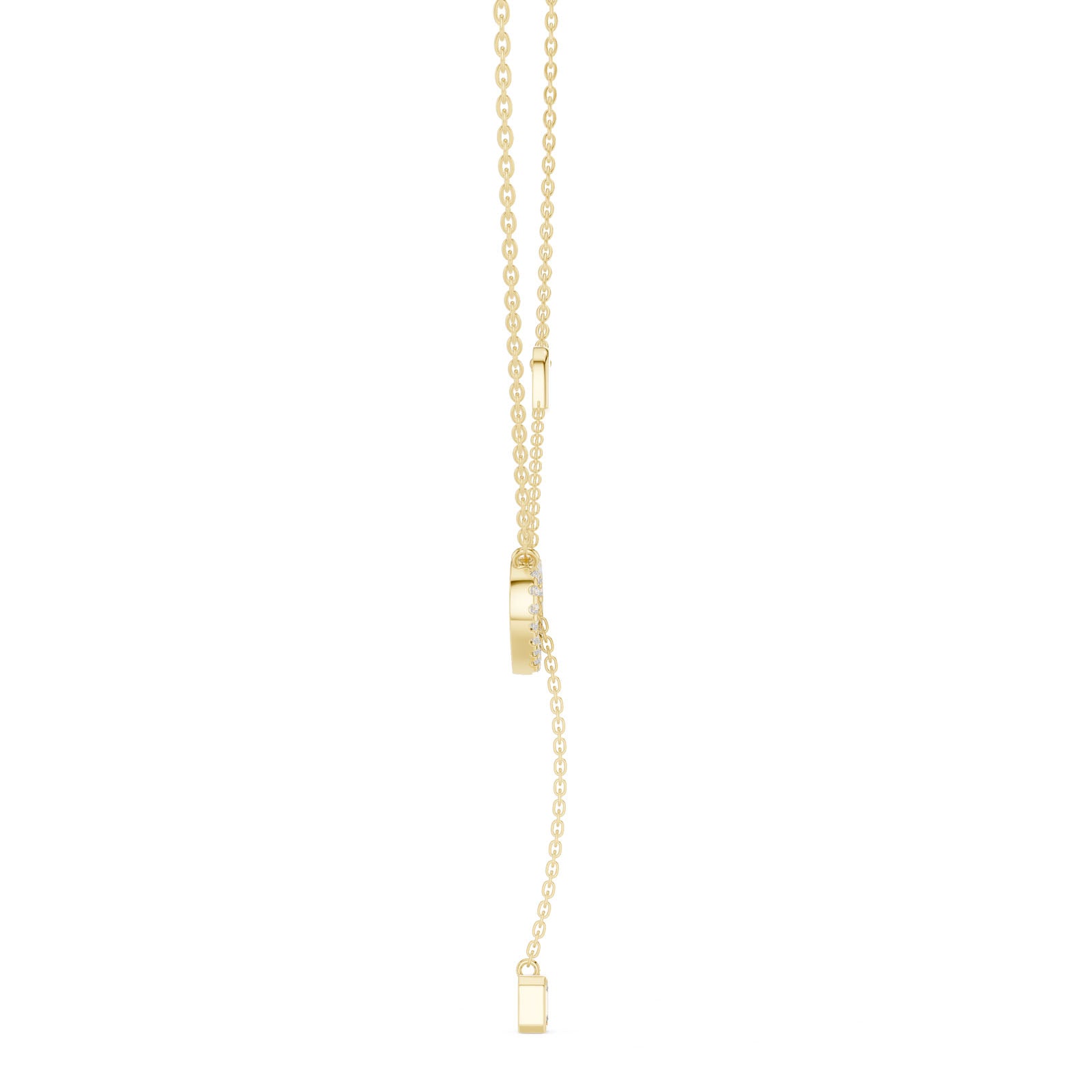 .30 Ct. Diamond Heart Pendant Necklace with Emerald Cut Diamond Drop (GNK-0040) 11