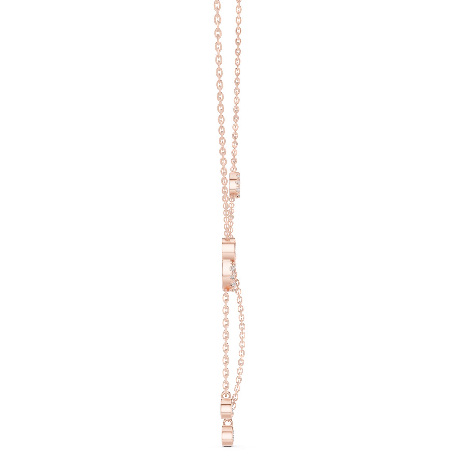 .64 Ct. Diamond Circle Pendant Necklace with Drop Chain Accents (GNK-0041) 4