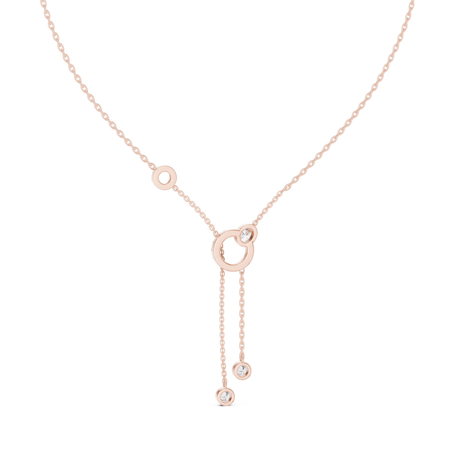 .64 Ct. Diamond Circle Pendant Necklace with Drop Chain Accents (GNK-0041) 5