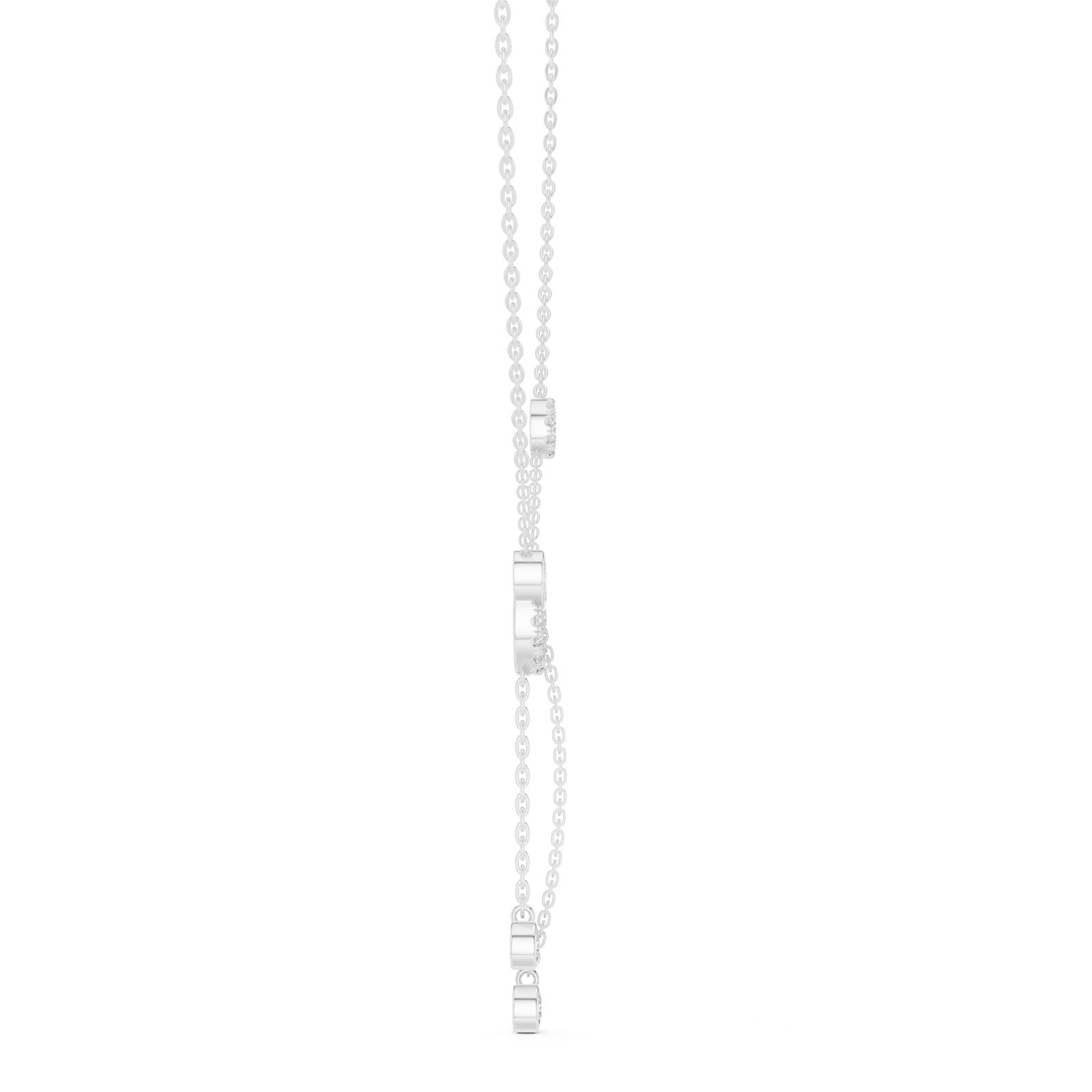 .64 Ct. Diamond Circle Pendant Necklace with Drop Chain Accents (GNK-0041) 7