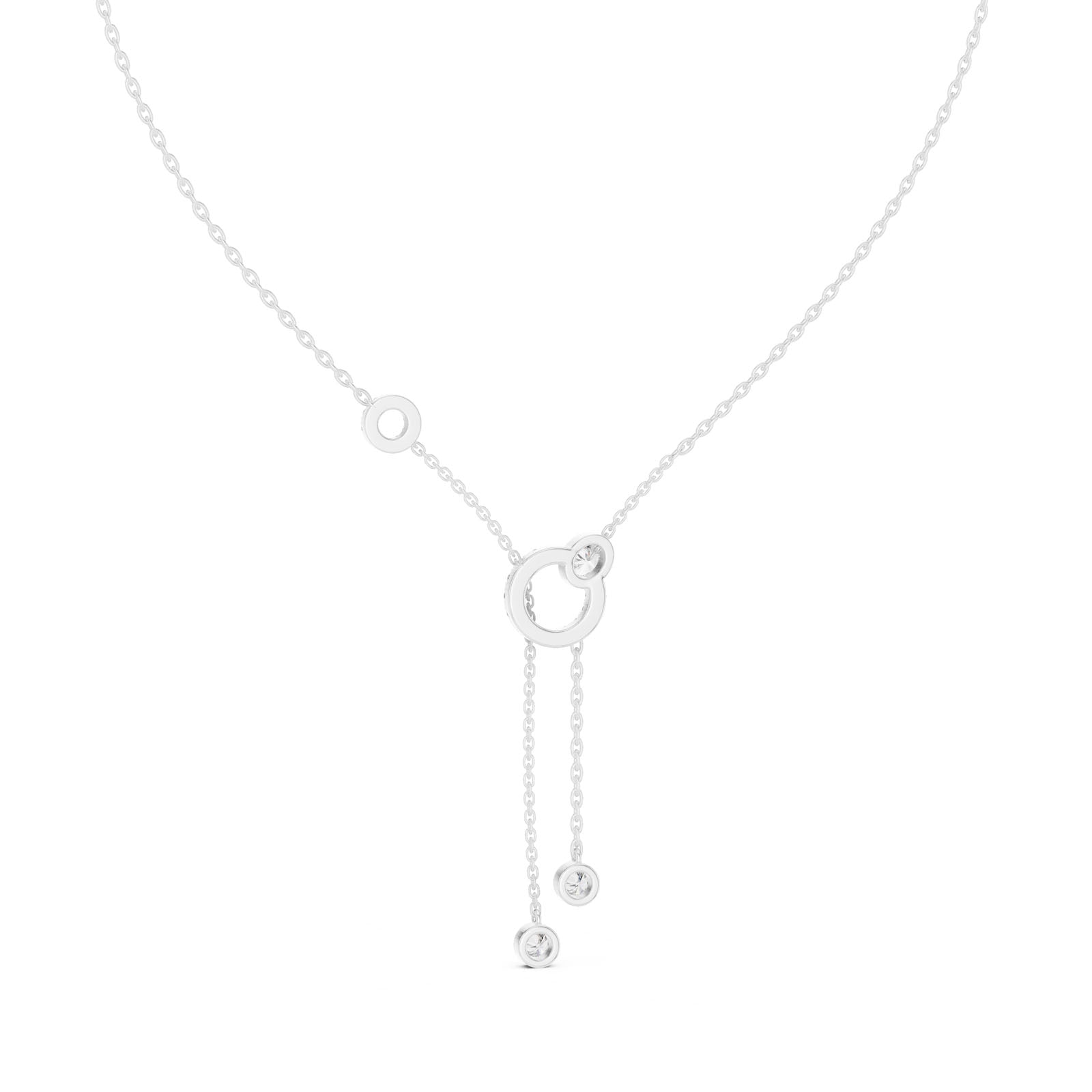 .64 Ct. Diamond Circle Pendant Necklace with Drop Chain Accents (GNK-0041) 8