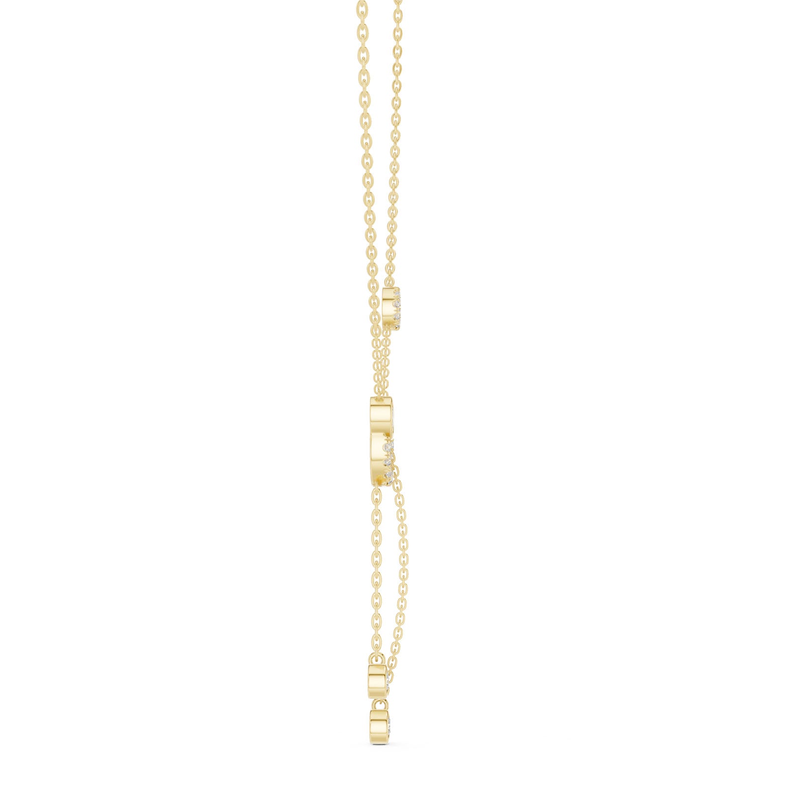 .64 Ct. Diamond Circle Pendant Necklace with Drop Chain Accents (GNK-0041) 11