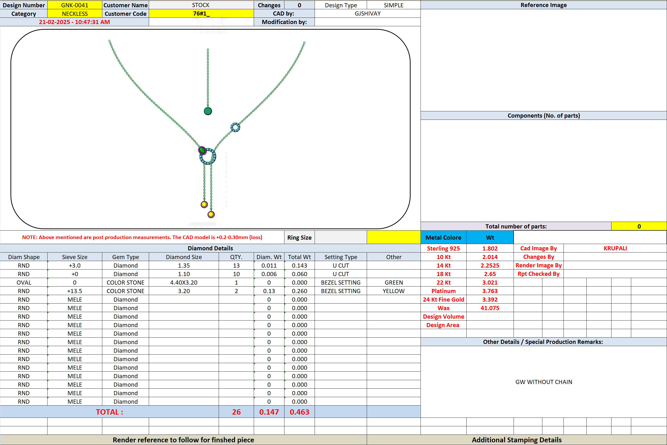 .64 Ct. Diamond Circle Pendant Necklace with Drop Chain Accents (GNK-0041) 13