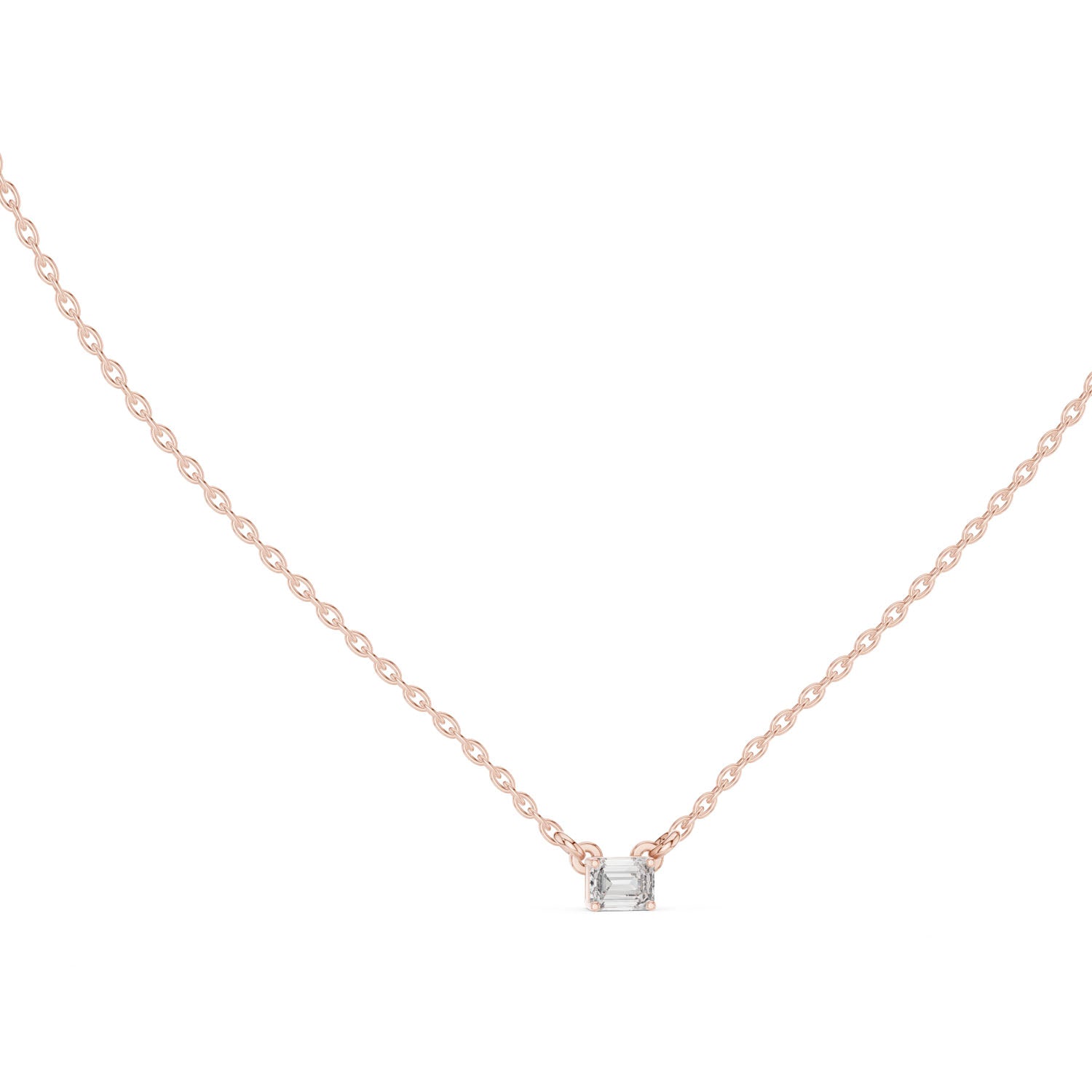 .25 Ct. Emerald Cut Diamond Solitaire Necklace (GPD-0001) 9
