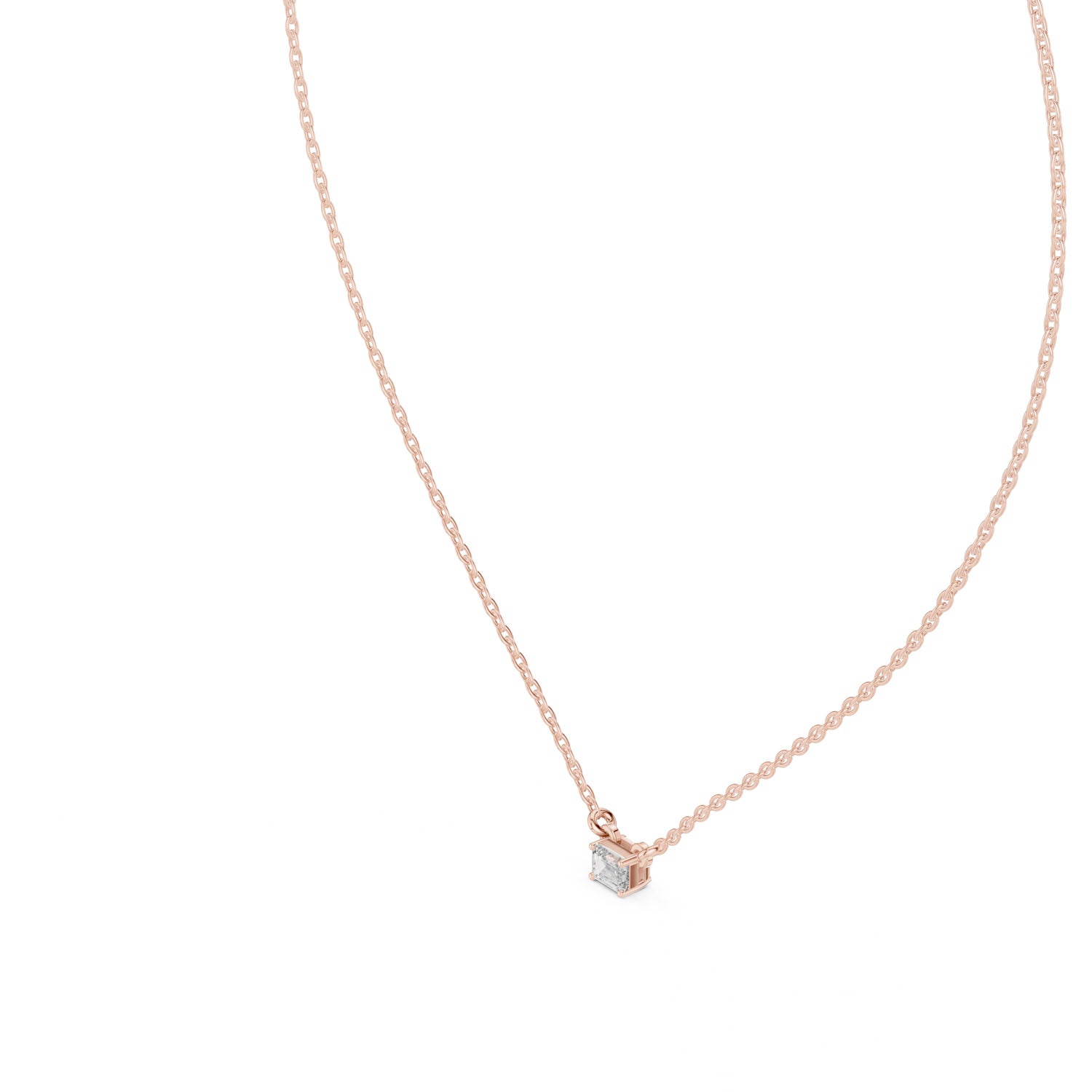 .25 Ct. Emerald Cut Diamond Solitaire Necklace (GPD-0001) 8