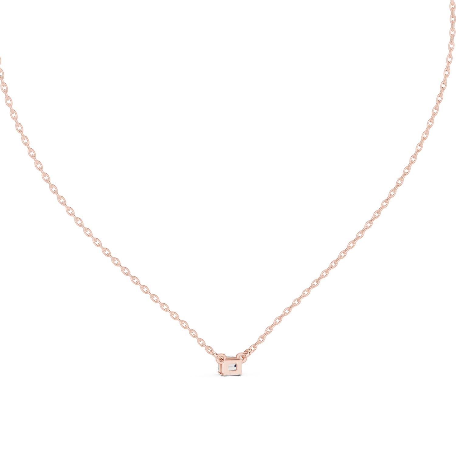 .25 Ct. Emerald Cut Diamond Solitaire Necklace (GPD-0001) 10