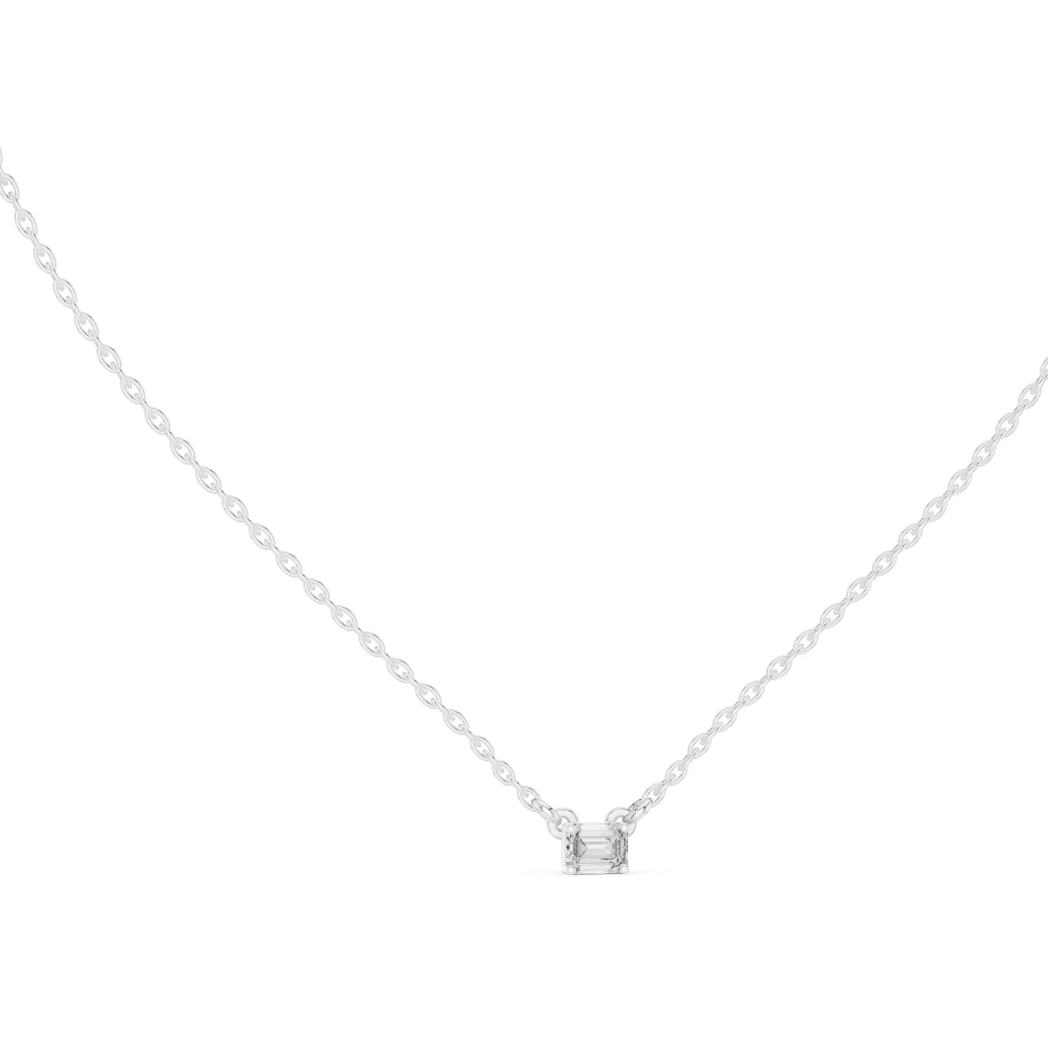 .25 Ct. Emerald Cut Diamond Solitaire Necklace (GPD-0001) 12