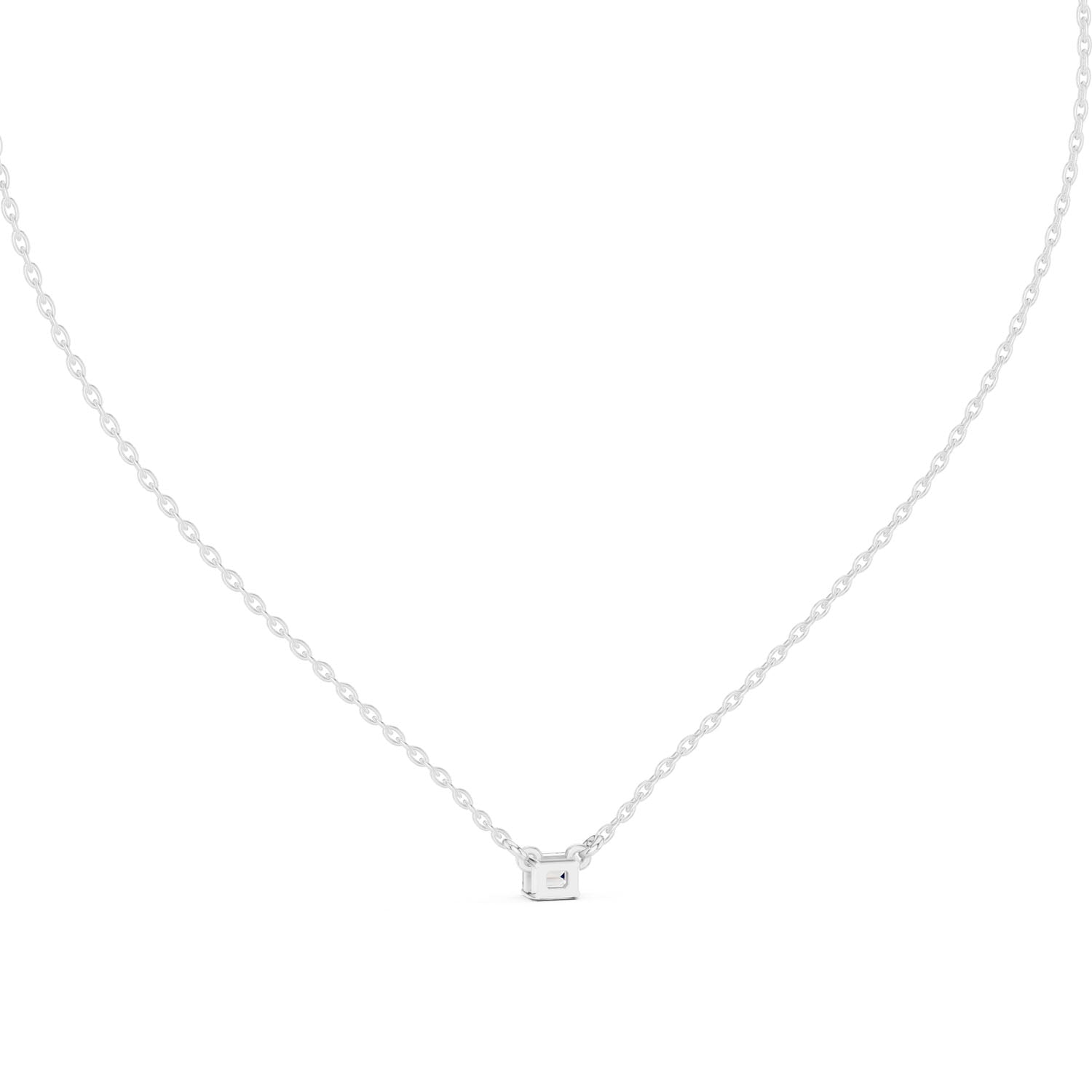 .25 Ct. Emerald Cut Diamond Solitaire Necklace (GPD-0001)