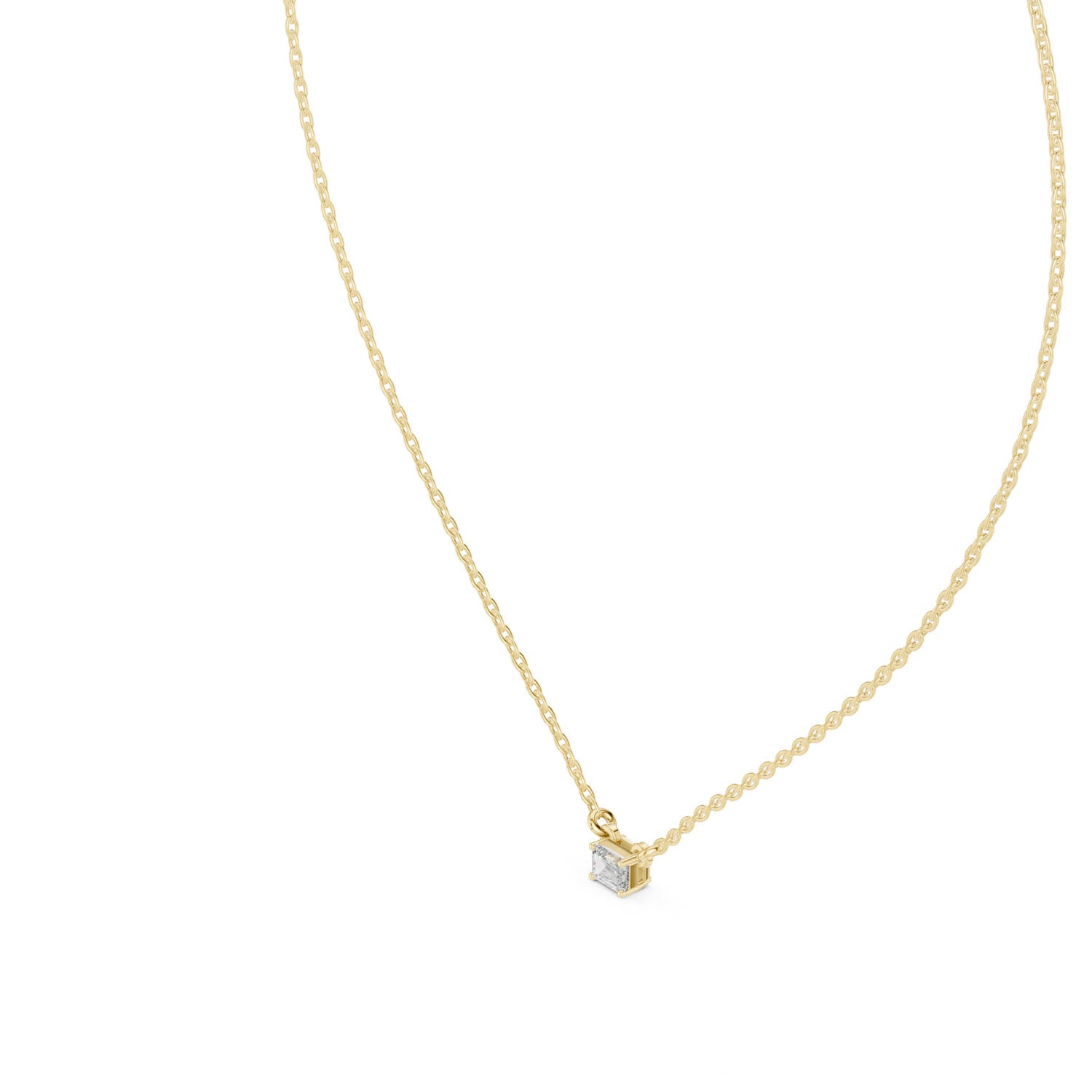 .25 Ct. Emerald Cut Diamond Solitaire Necklace (GPD-0001)