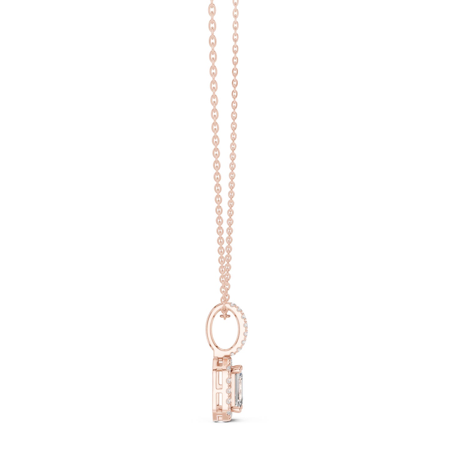 1.75 Ct. Emerald Cut Diamond Halo Pendant Necklace (GPD-0002) 10