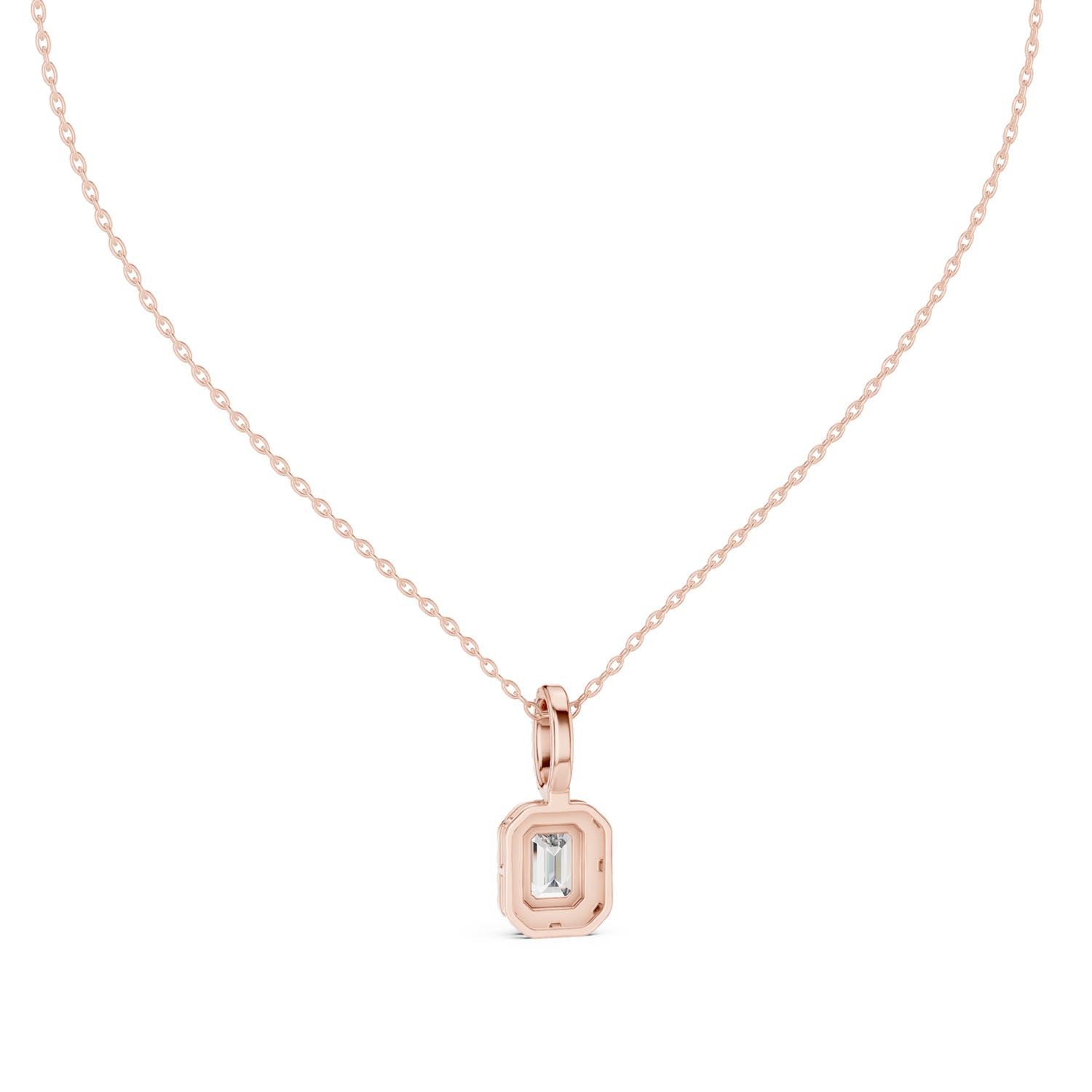 1.75 Ct. Emerald Cut Diamond Halo Pendant Necklace (GPD-0002) 12