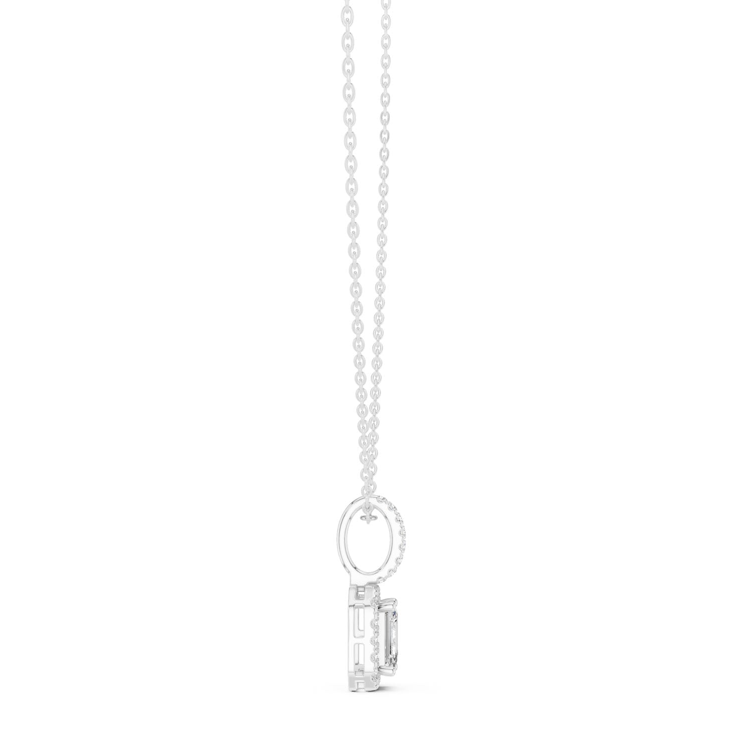 1.75 Ct. Emerald Cut Diamond Halo Pendant Necklace (GPD-0002) 7