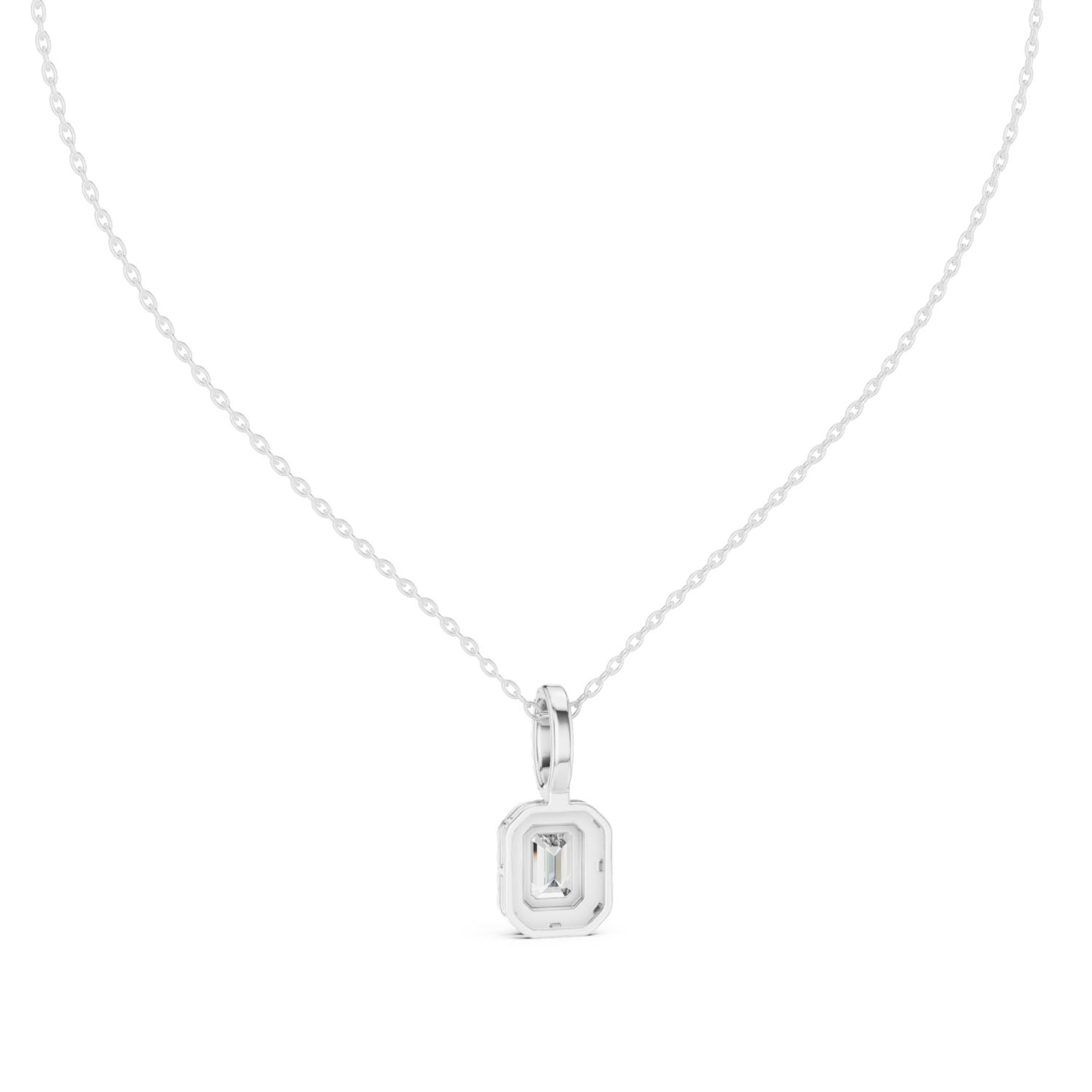 1.75 Ct. Emerald Cut Diamond Halo Pendant Necklace (GPD-0002) 4