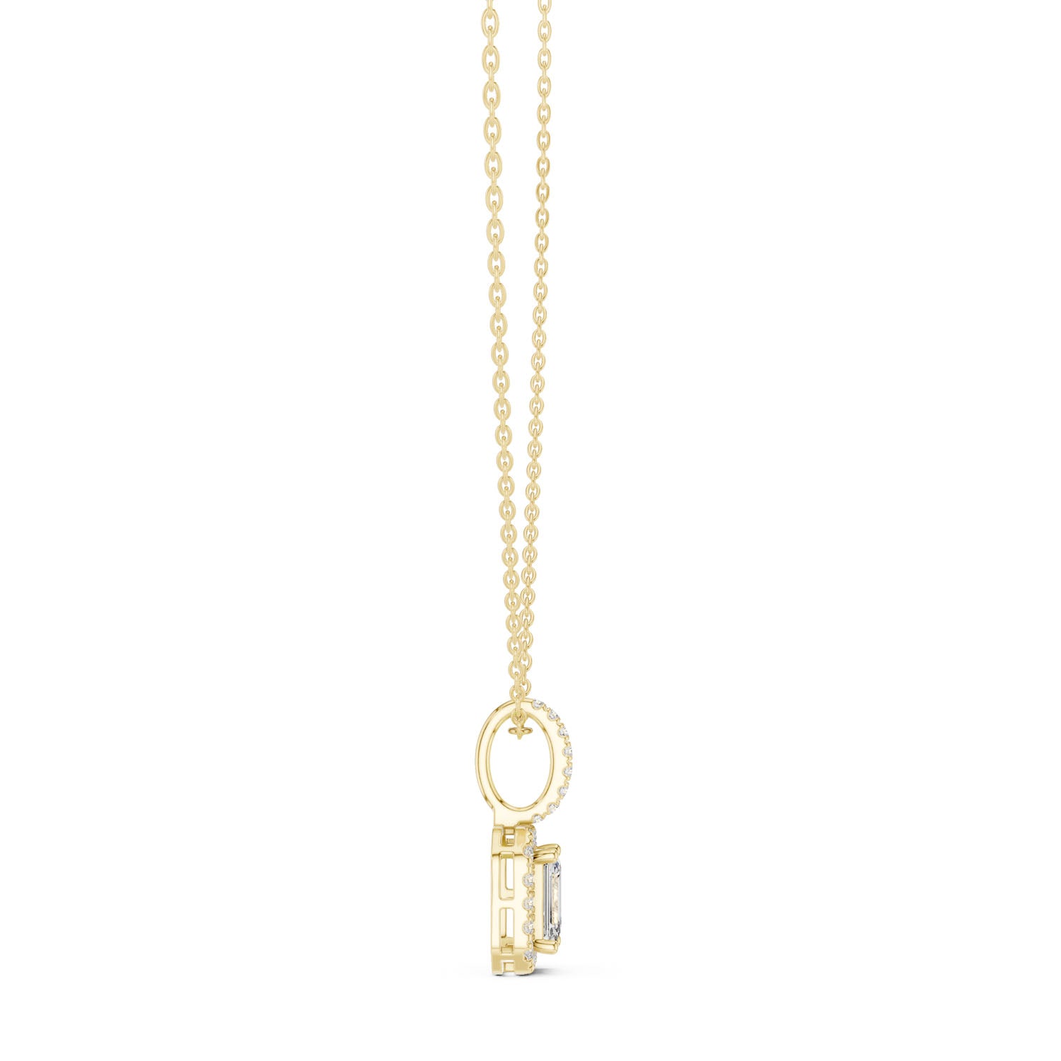 1.75 Ct. Emerald Cut Diamond Halo Pendant Necklace (GPD-0002) 3