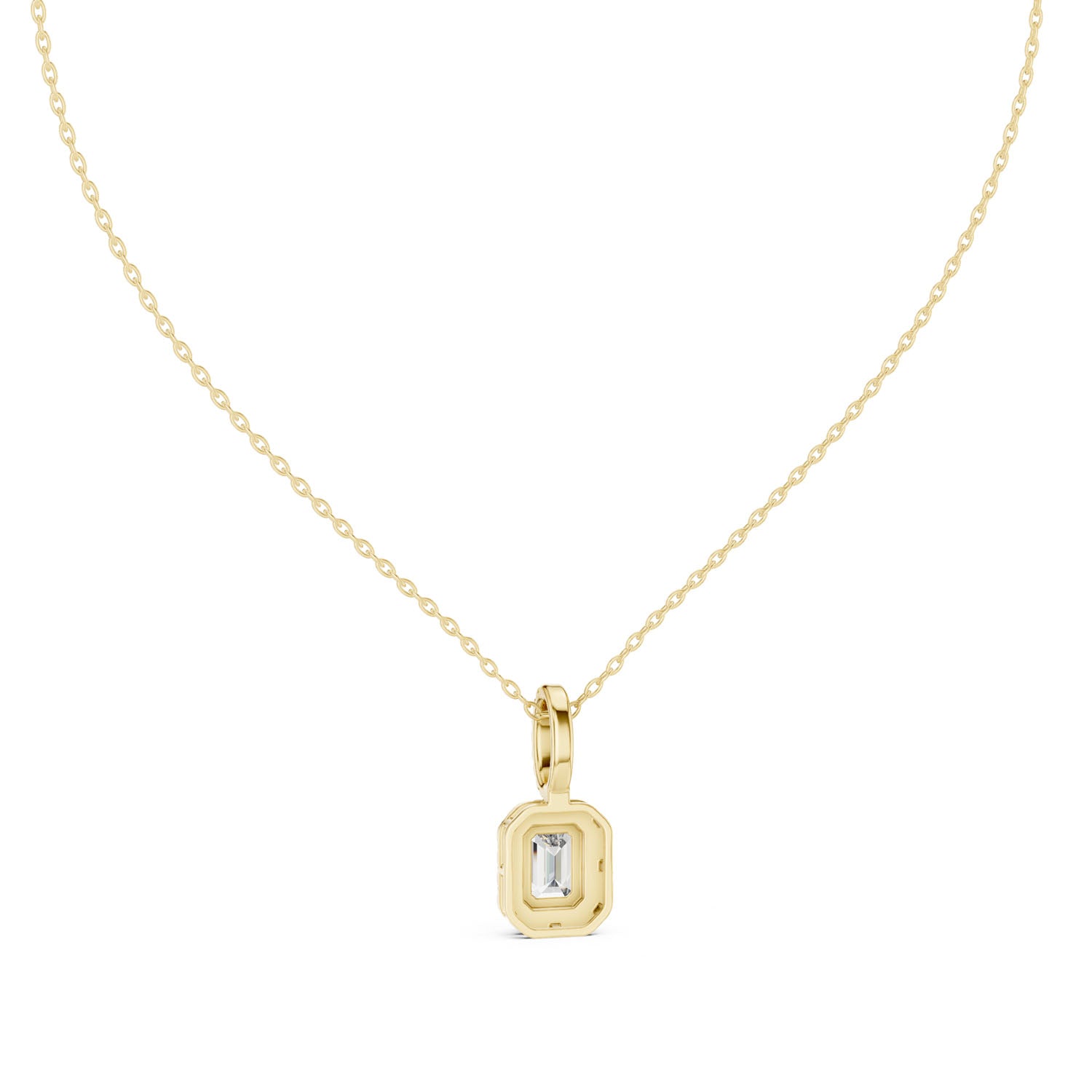 1.75 Ct. Emerald Cut Diamond Halo Pendant Necklace (GPD-0002) 5