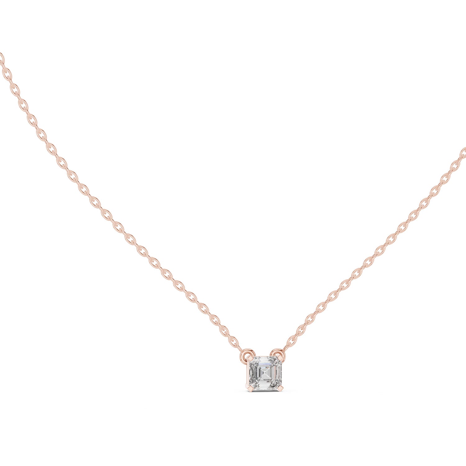.50 Ct. Asscher Cut Diamond Solitaire Necklace (GPD-0003) 7