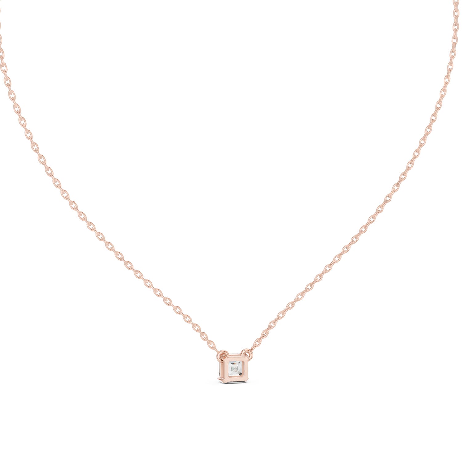 .50 Ct. Asscher Cut Diamond Solitaire Necklace (GPD-0003) 9