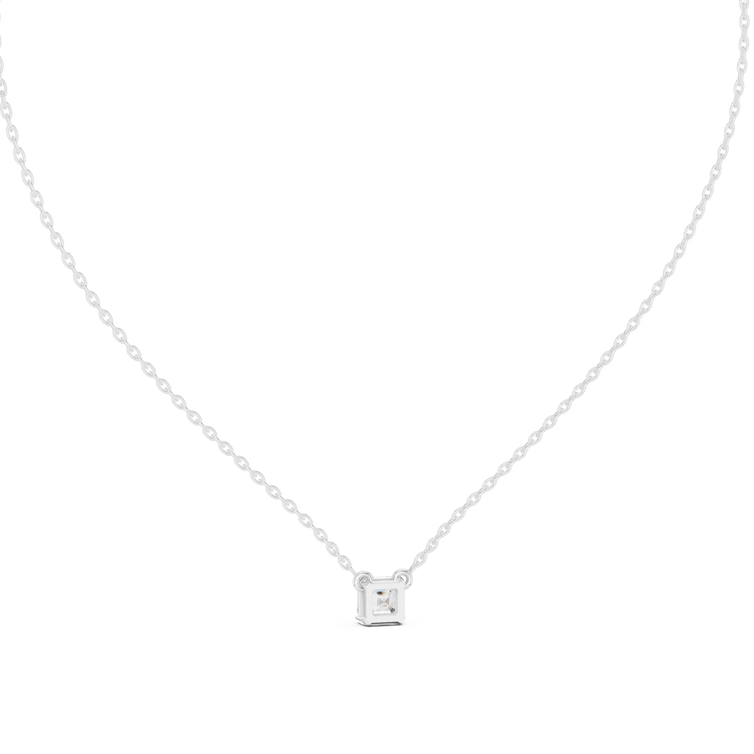 .50 Ct. Asscher Cut Diamond Solitaire Necklace (GPD-0003) 10