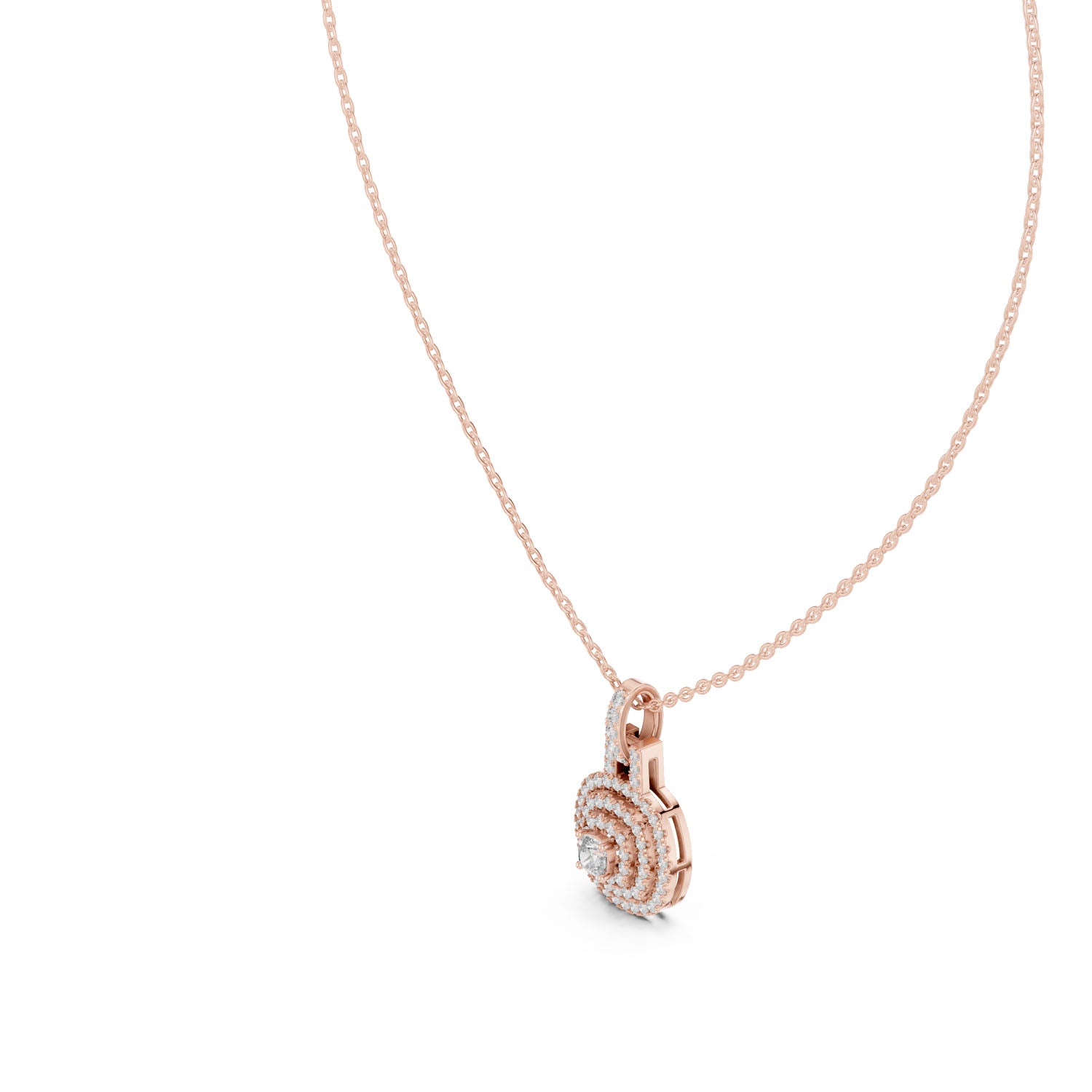 .80 Ct. Cushion Cut Diamond Double Halo Pendant Necklace (GPD-0005)