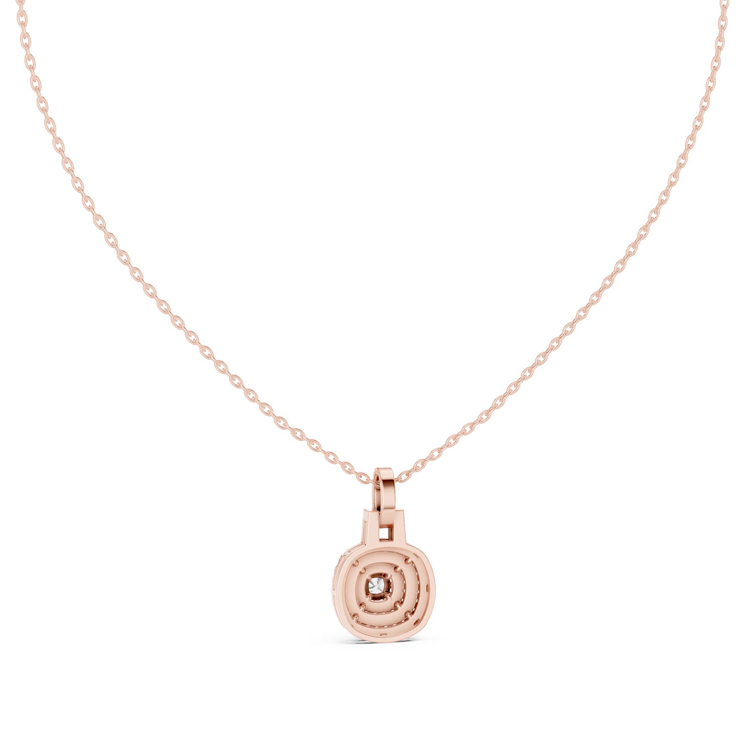.80 Ct. Cushion Cut Diamond Double Halo Pendant Necklace (GPD-0005) 10