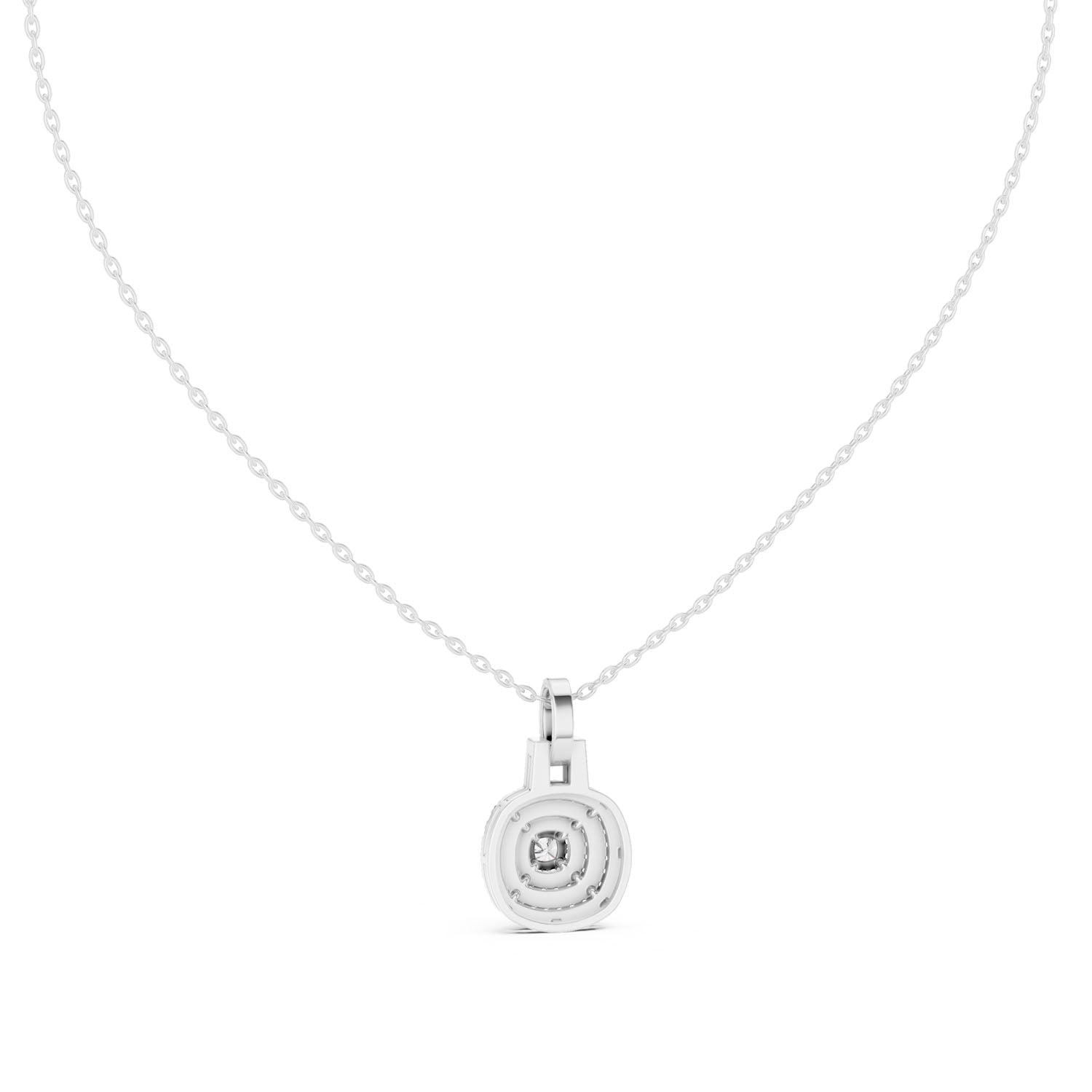 .80 Ct. Cushion Cut Diamond Double Halo Pendant Necklace (GPD-0005) 4