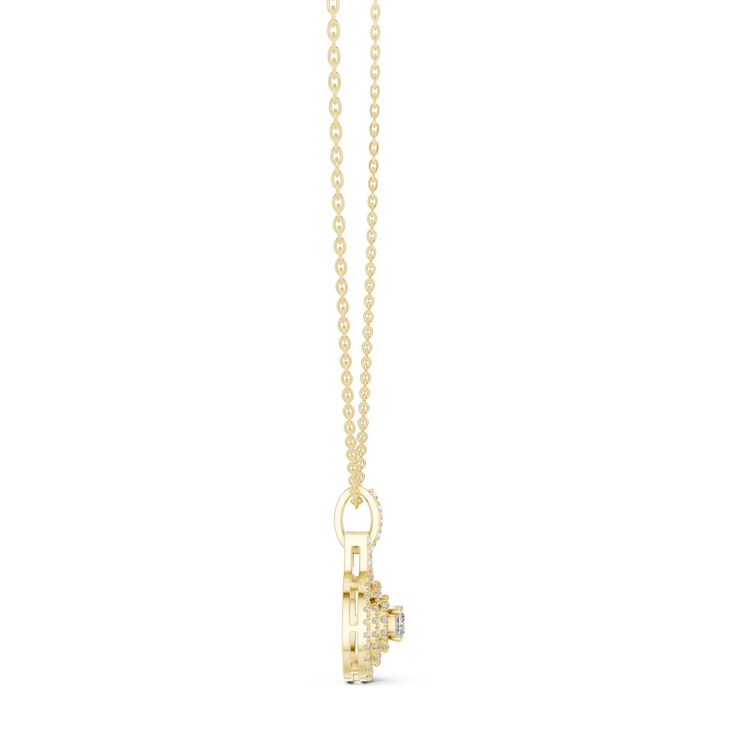.80 Ct. Cushion Cut Diamond Double Halo Pendant Necklace (GPD-0005) 9