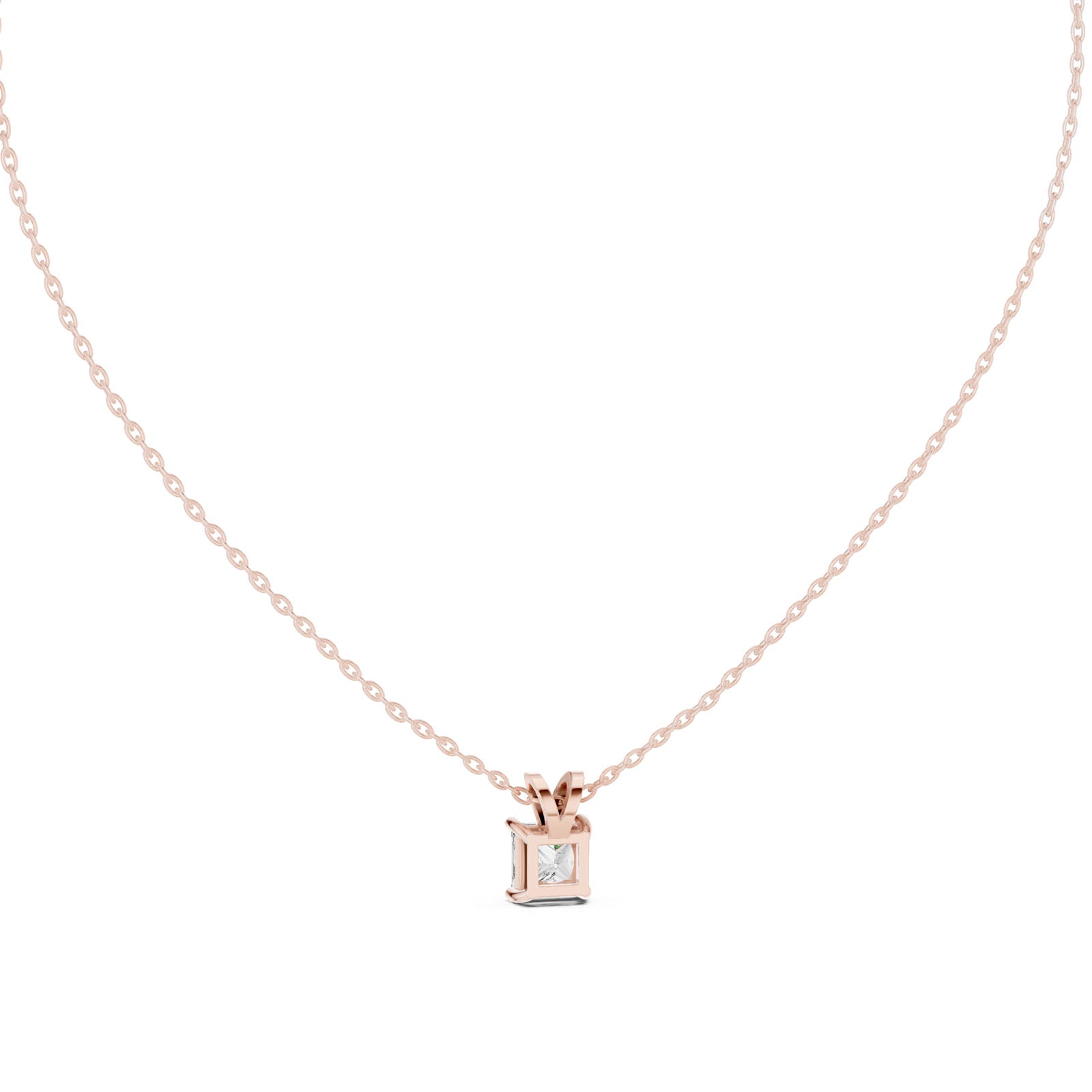 1.05 Ct. Princess Cut Solitaire Diamond Pendant Necklace (GPD-0006) 12