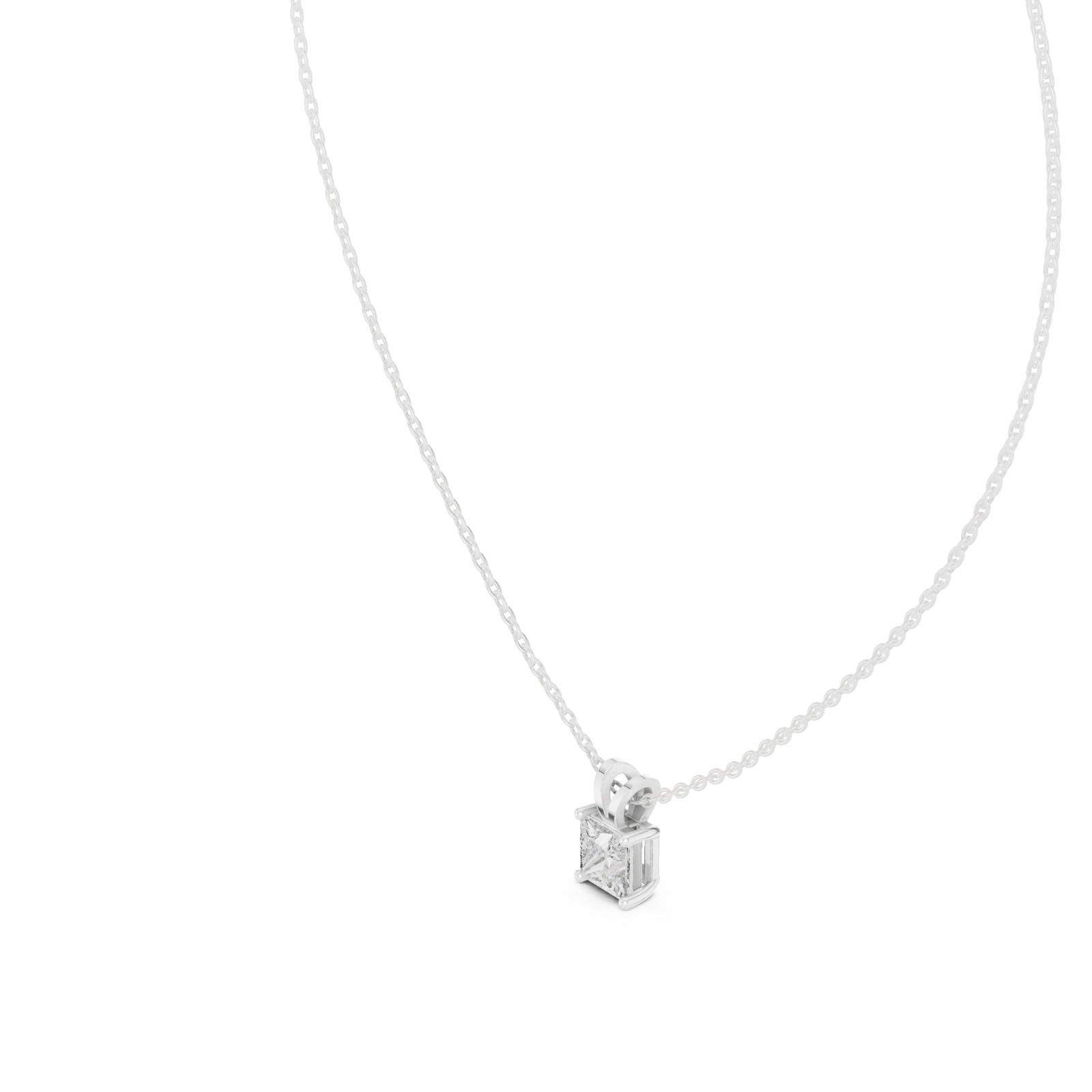 1.05 Ct. Princess Cut Solitaire Diamond Pendant Necklace (GPD-0006) 5