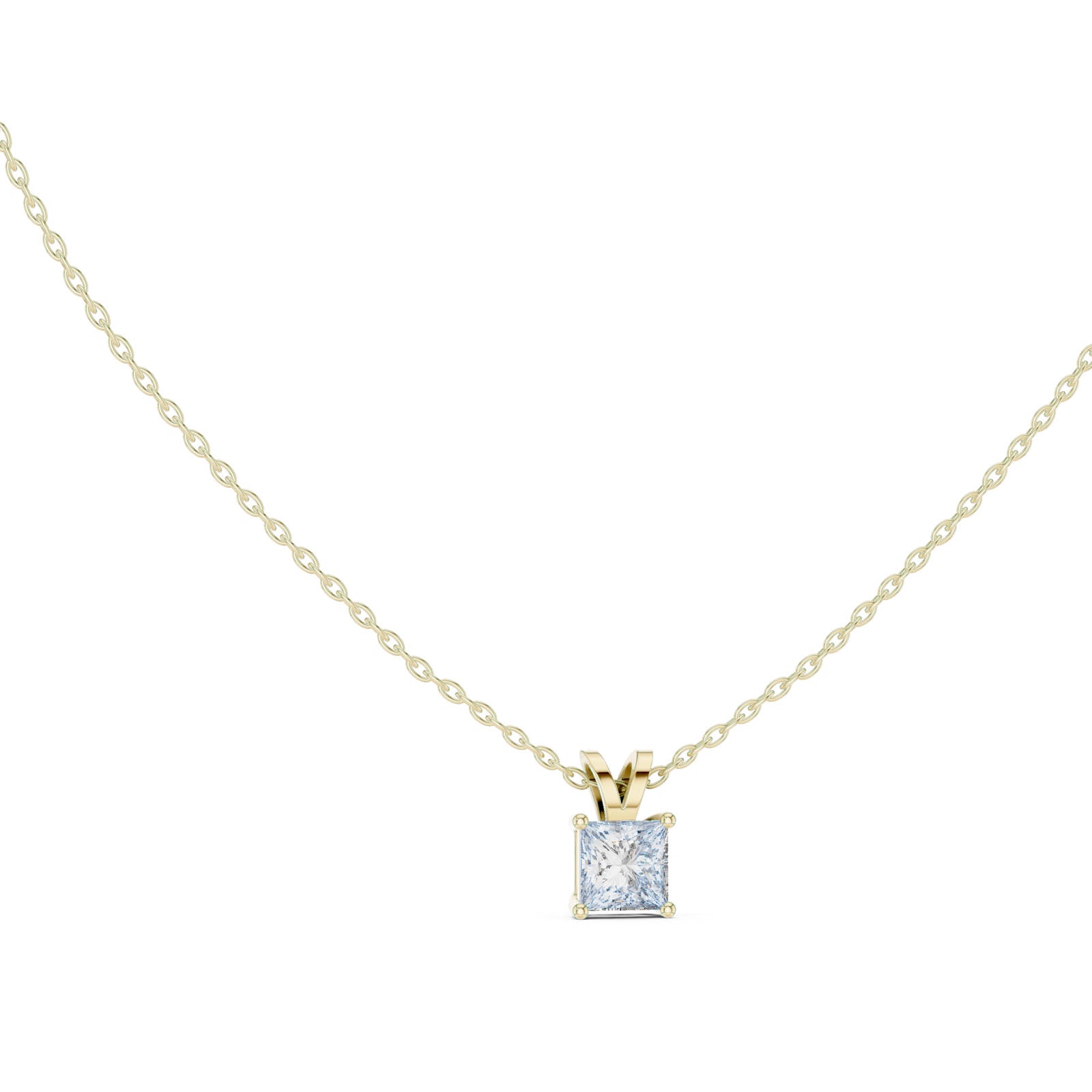 1.05 Ct. Princess Cut Solitaire Diamond Pendant Necklace (GPD-0006) 7