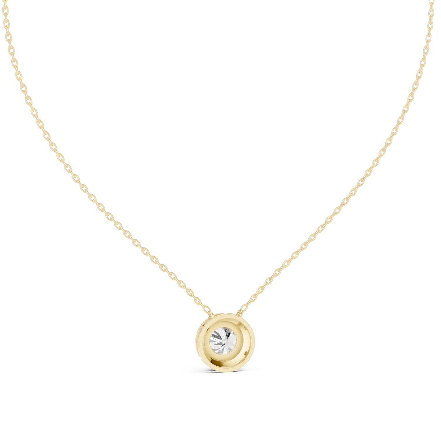 2.39 Ct. Round Diamond Halo Pendant Necklace with Pavé Setting (GPD-0007) 4