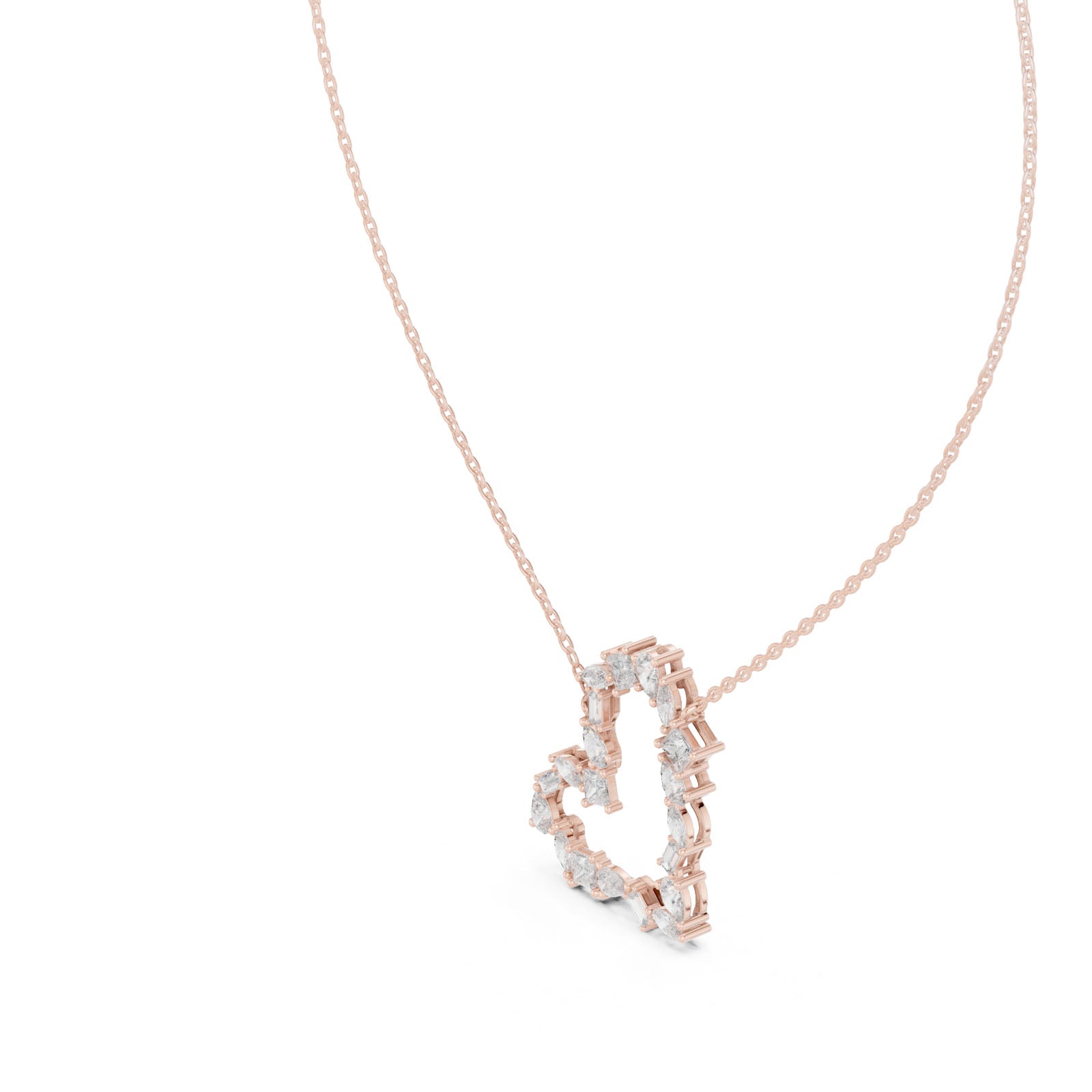 1.95 Ct. Mixed Shape Diamond Heart Pendant Necklace (GPD-0008) 11
