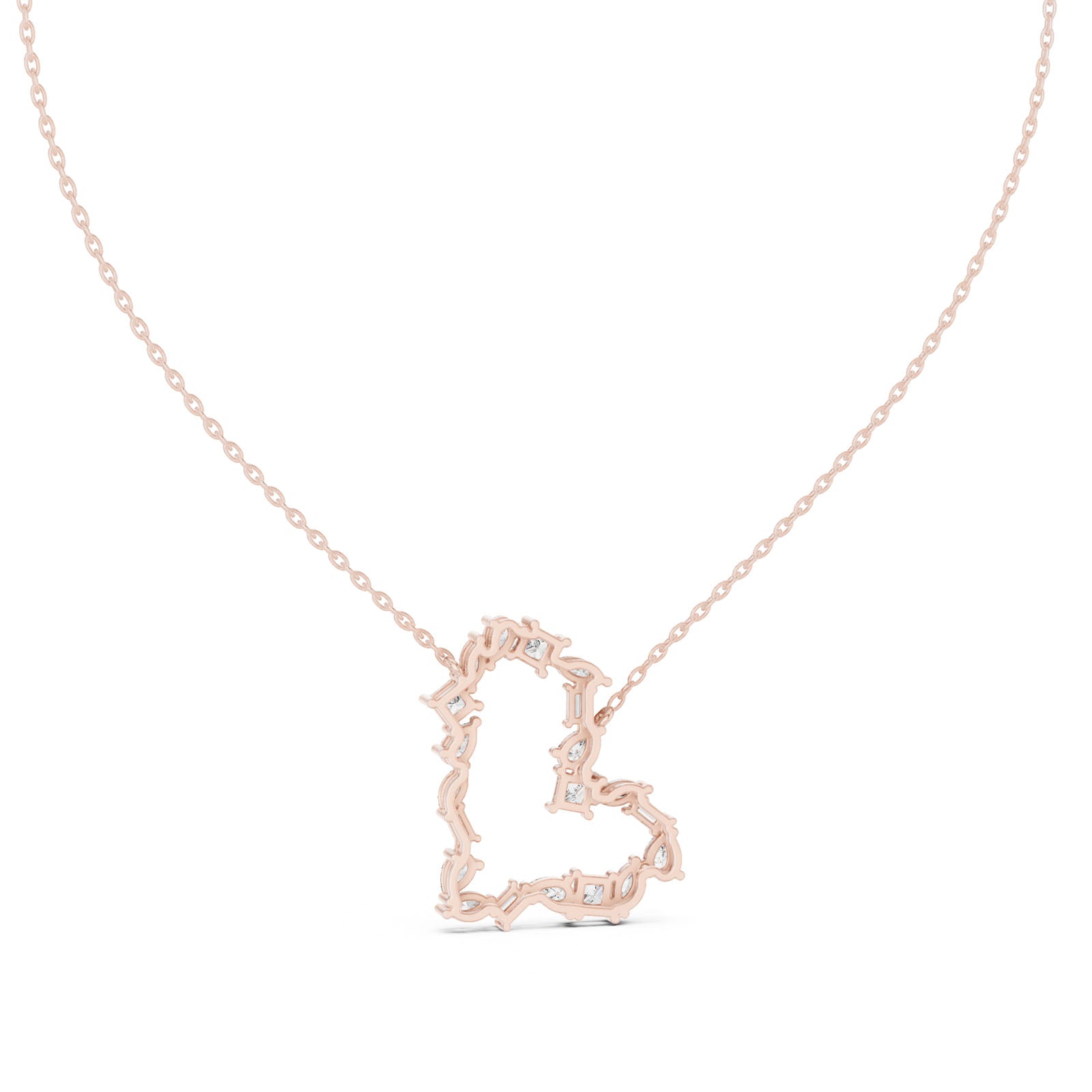 1.95 Ct. Mixed Shape Diamond Heart Pendant Necklace (GPD-0008) 13