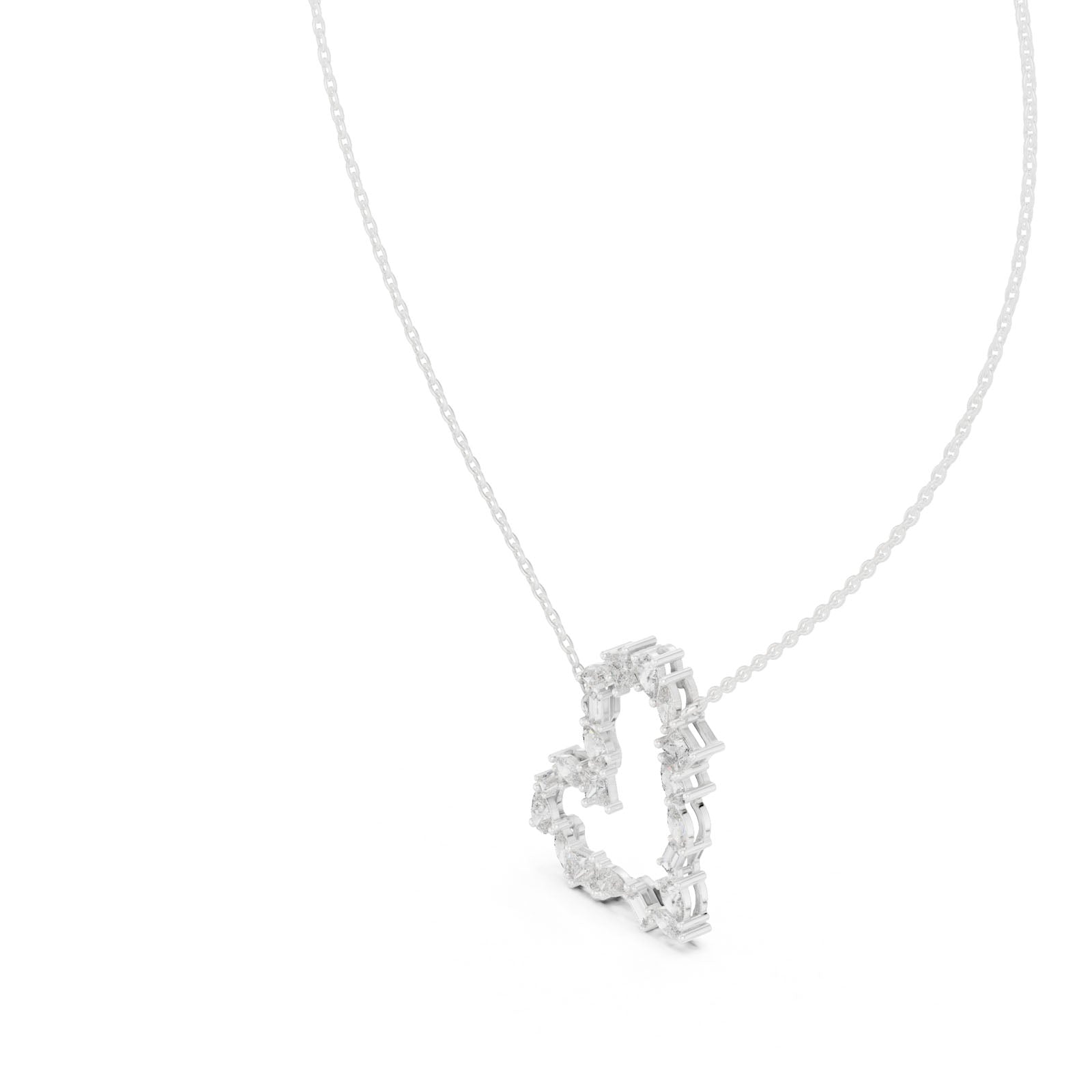 1.95 Ct. Mixed Shape Diamond Heart Pendant Necklace (GPD-0008) 7
